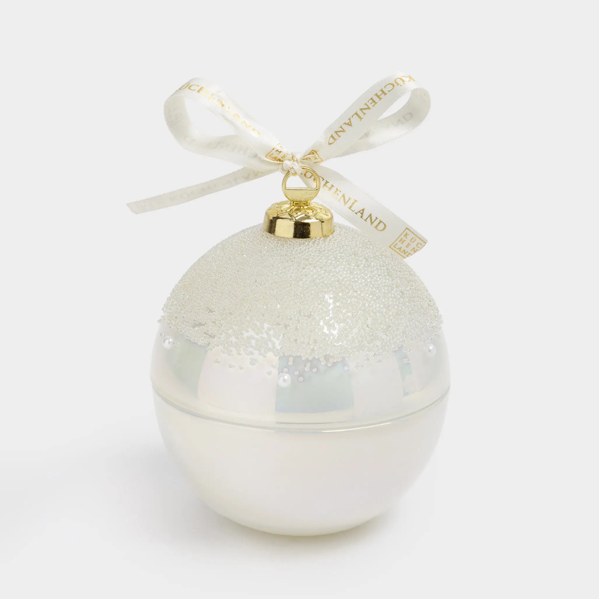 Сақтау ыдысы, 14х10 см, 230 мл, шыны/металл, інжу, Шар, Christmas storage