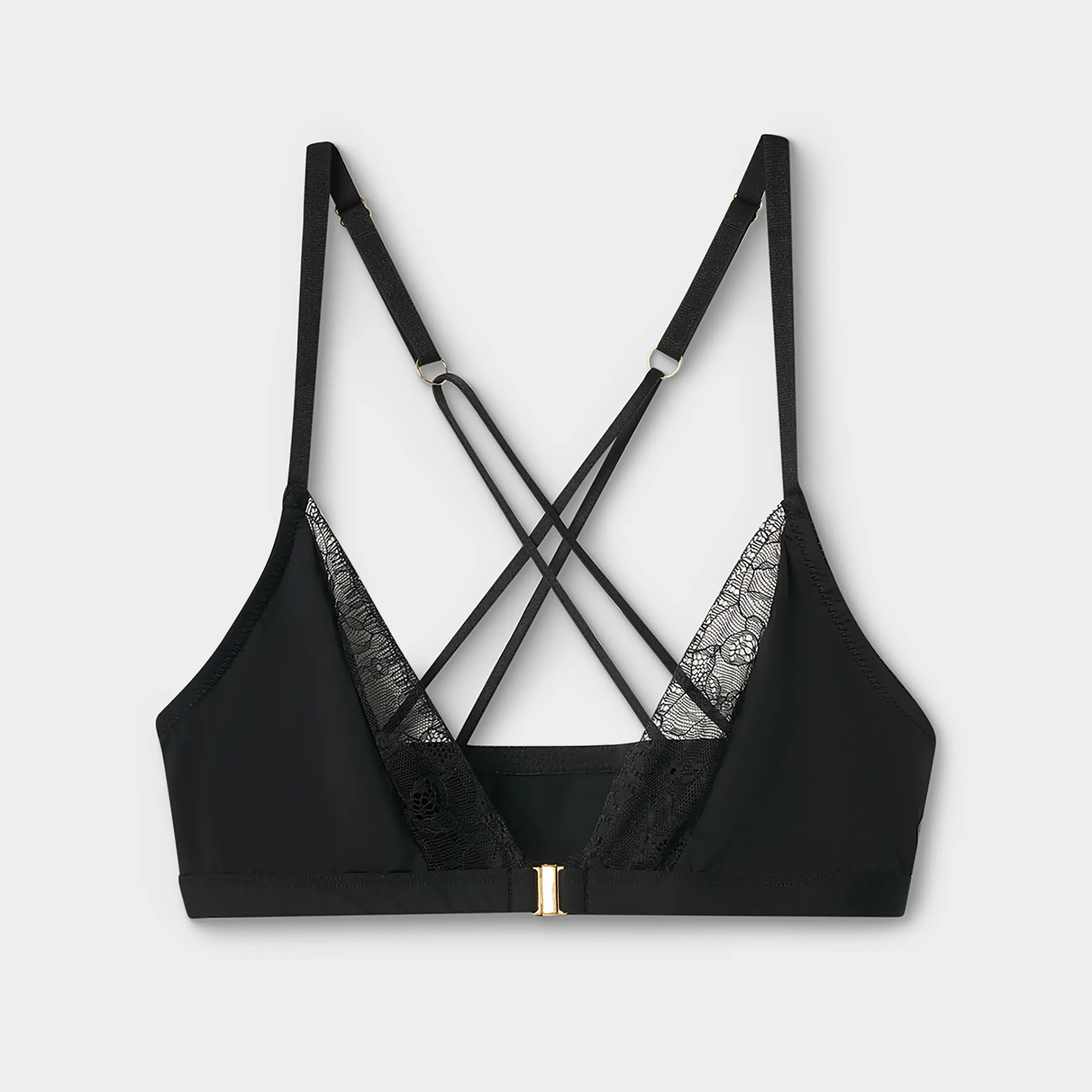 Бюстгальтер, өлшемі L, нейлон/спандекс, шілтер, қара, Yulali