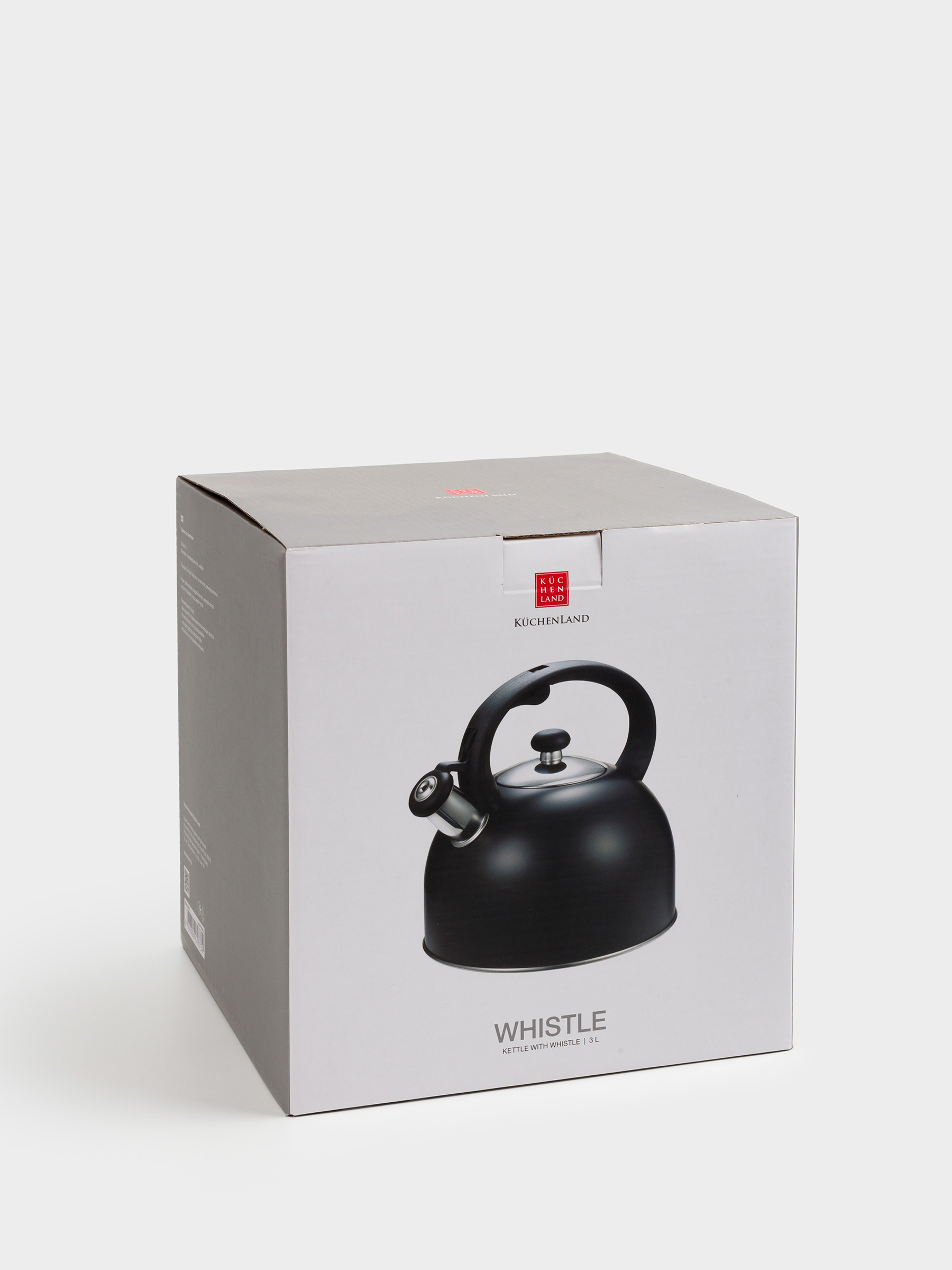 Чайник, 3 л, со свистком, сталь/нейлон, черный, Whistle, image-5