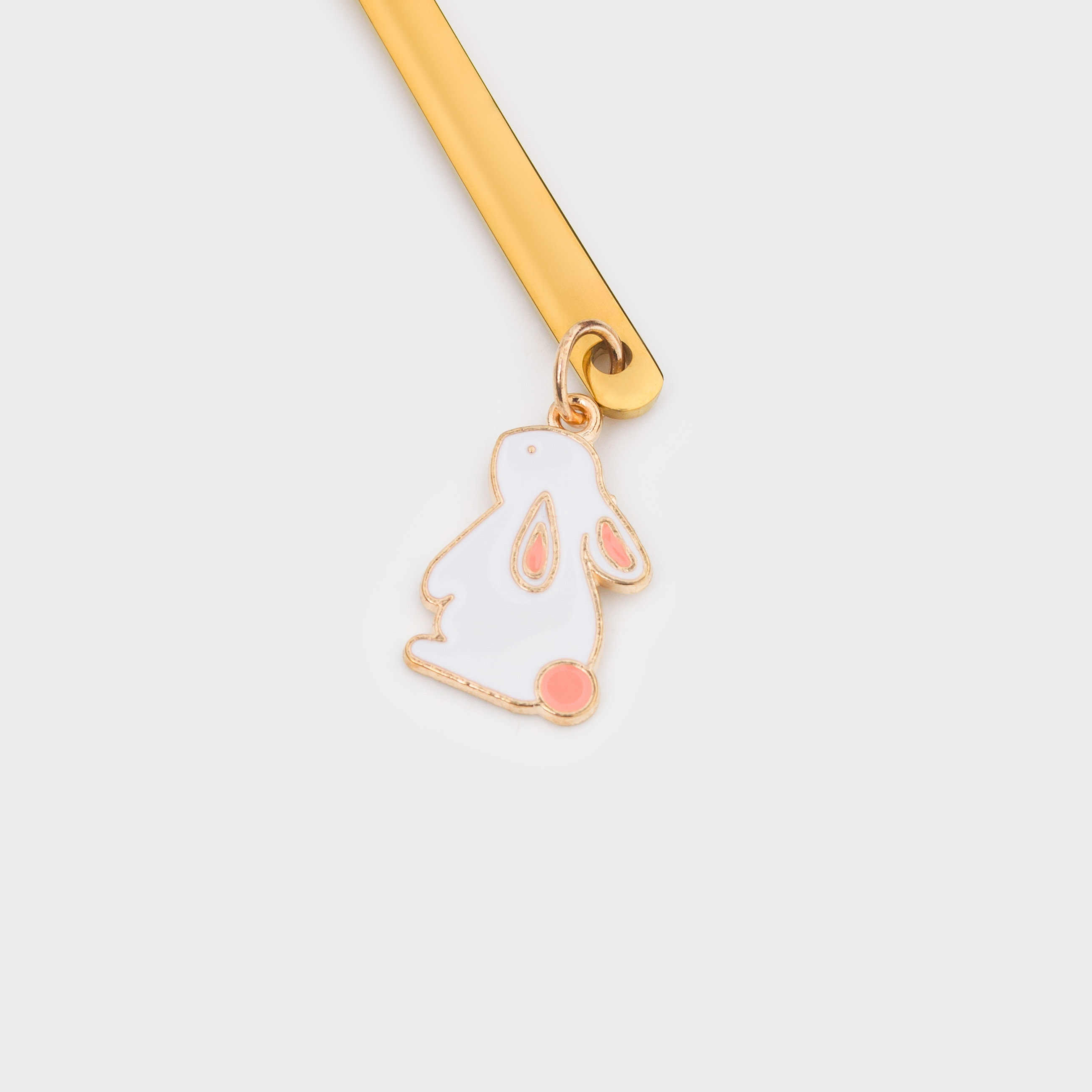Ложка десертная, 14 см, сталь, золотистая, Белый кролик, Rabbit gold, image-4