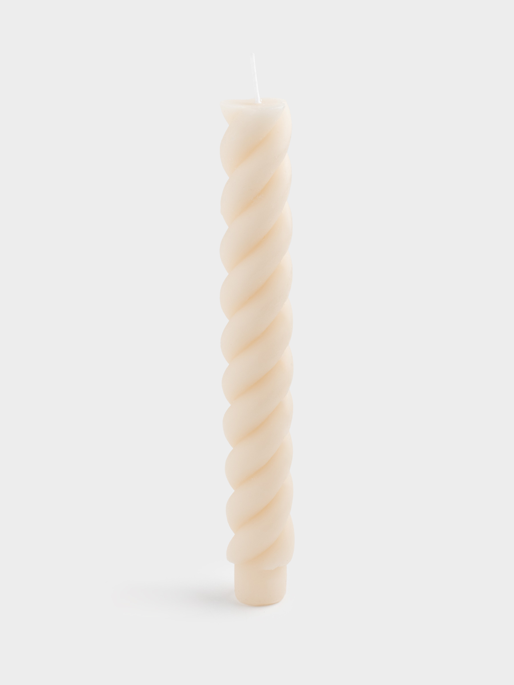 Свеча, 20 см, тонкая, молочная, Спираль, Spiral shape, image-0