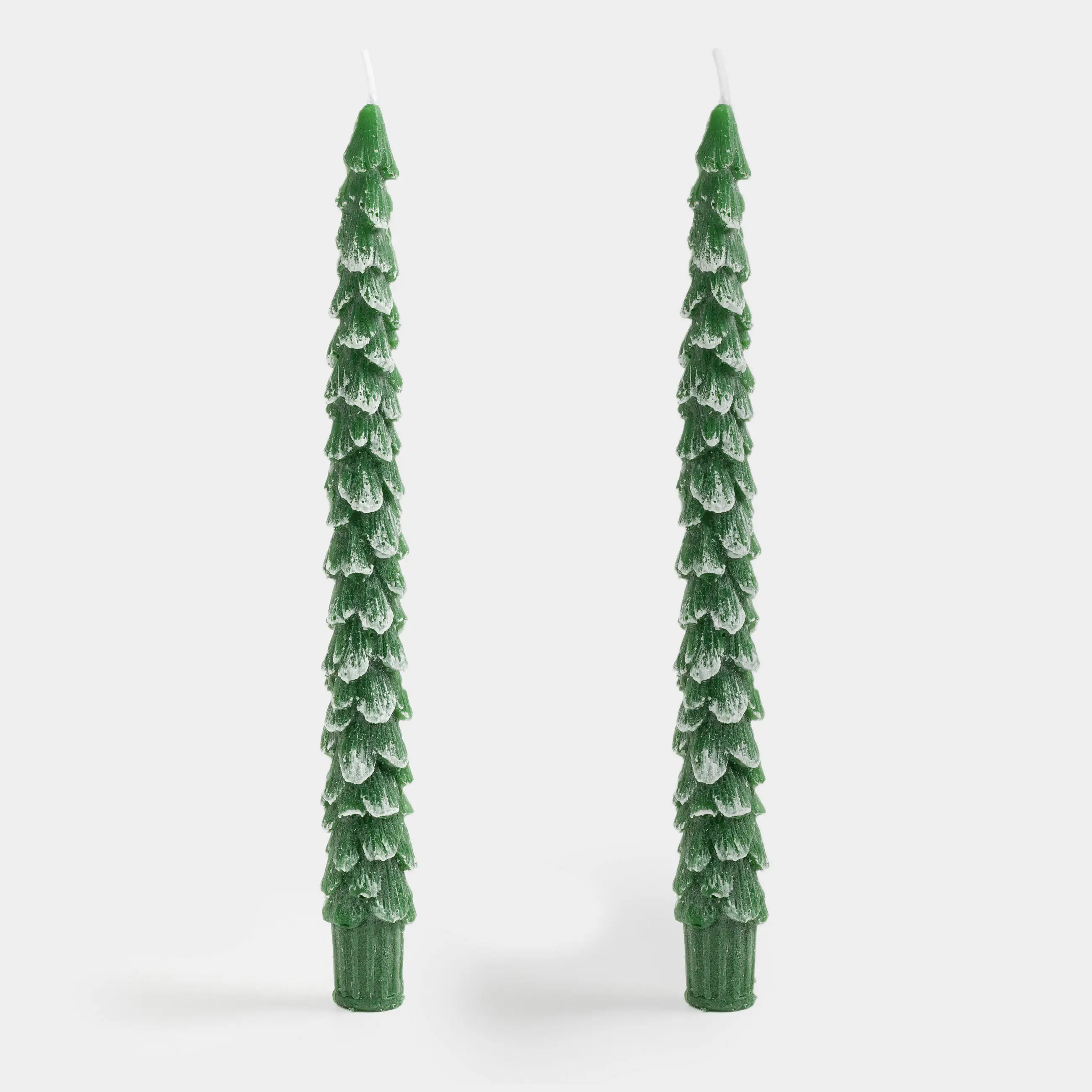 Свеча, 25 см, 2 шт, тонкая, зеленая, Ель, Fir candle, image-0