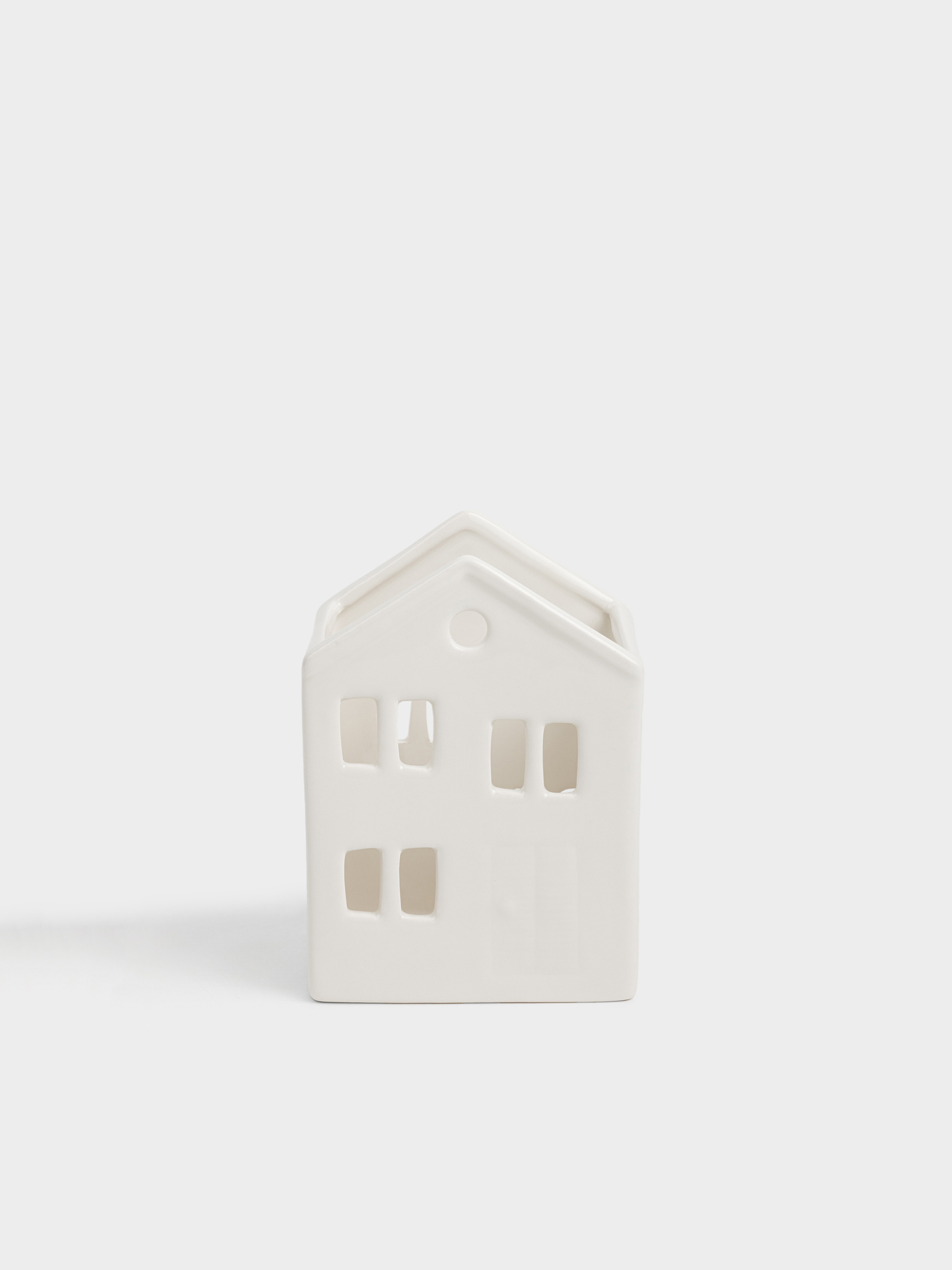 Ас үй керек-жарақтарын қоятын тұғырық, 15 см, керамика, ақ, Үй, House shape