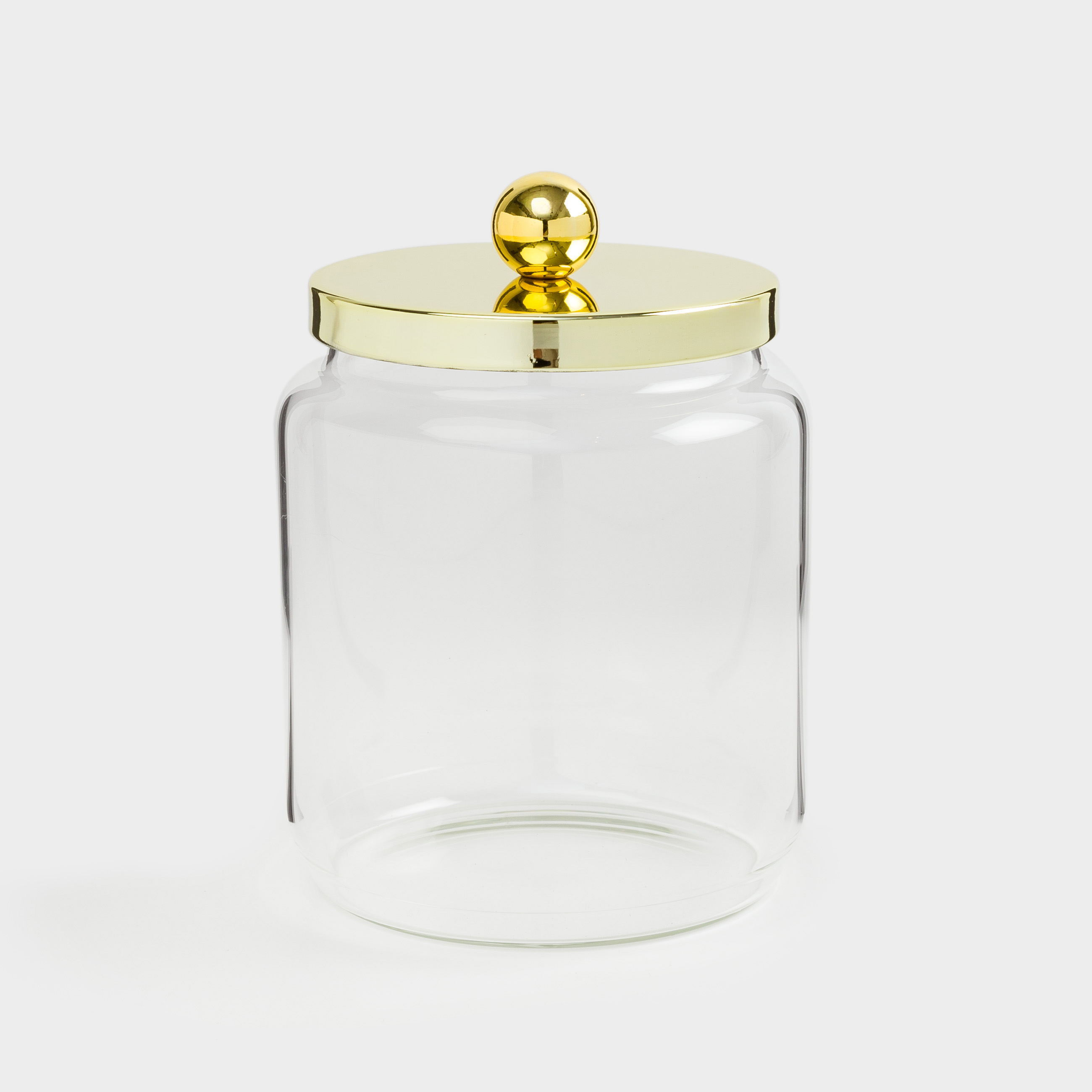 Емкость для хранения, 9х12 см, 450 мл, стекло/металл, золотистая, Classic gold, image-0
