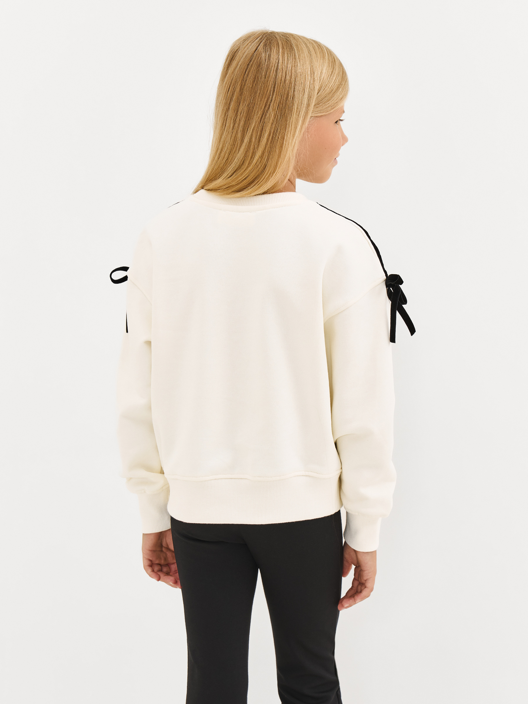 Свитшот детский, для девочек, молочный, Romana, image-4