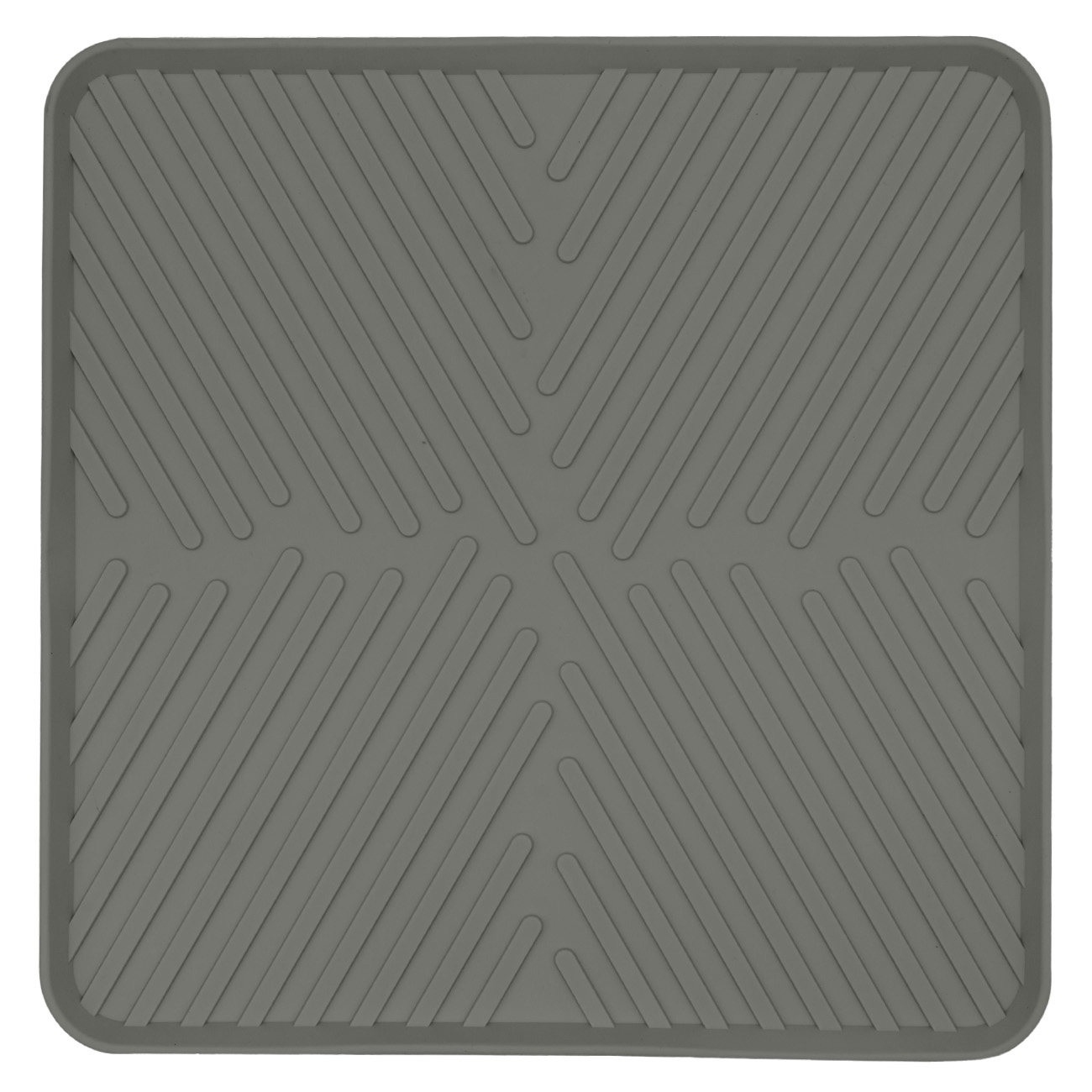 Ыдыс кептіргіш төсеніш, 30x30 см, резеңке, сұр, Assist, image-0