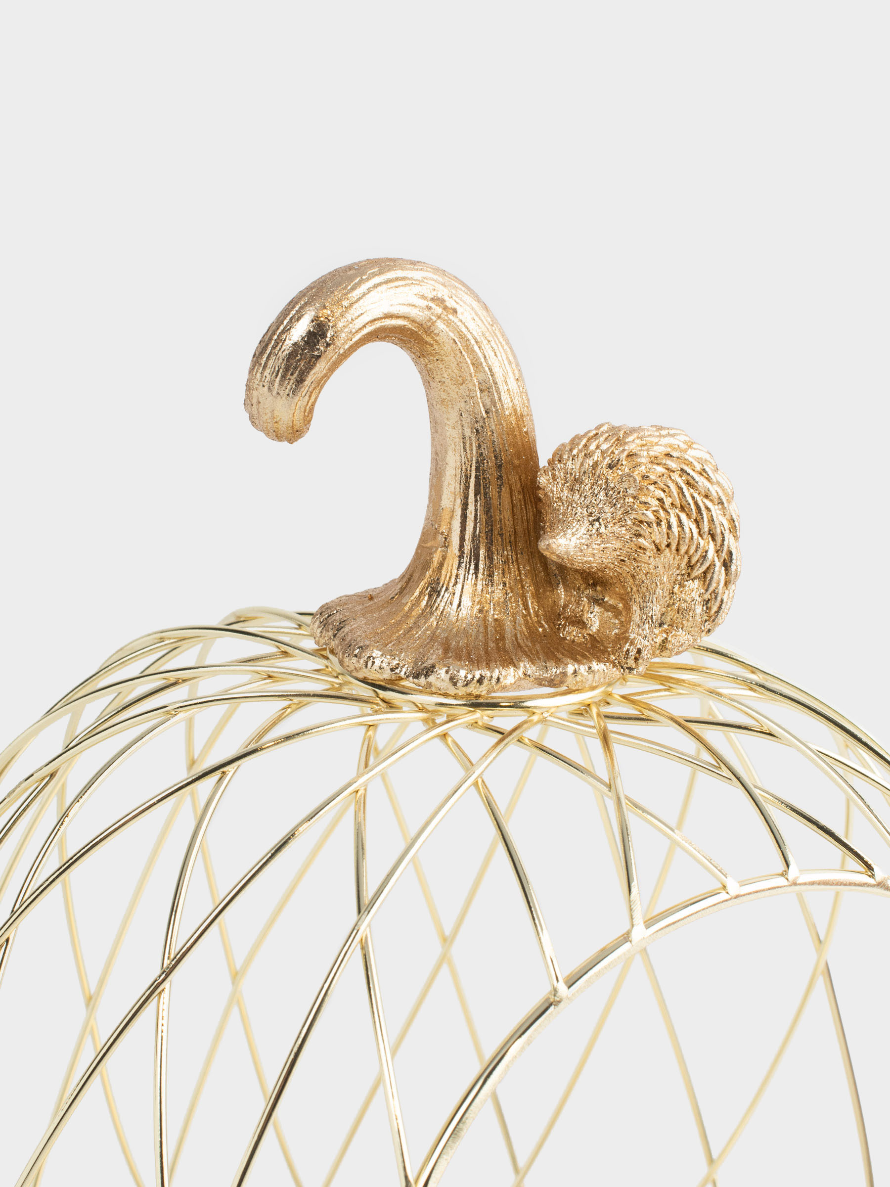 Корзина для фруктов, 24х24x26 см, металл/полирезин, золотистая, Тыква, Twist gold, image-2