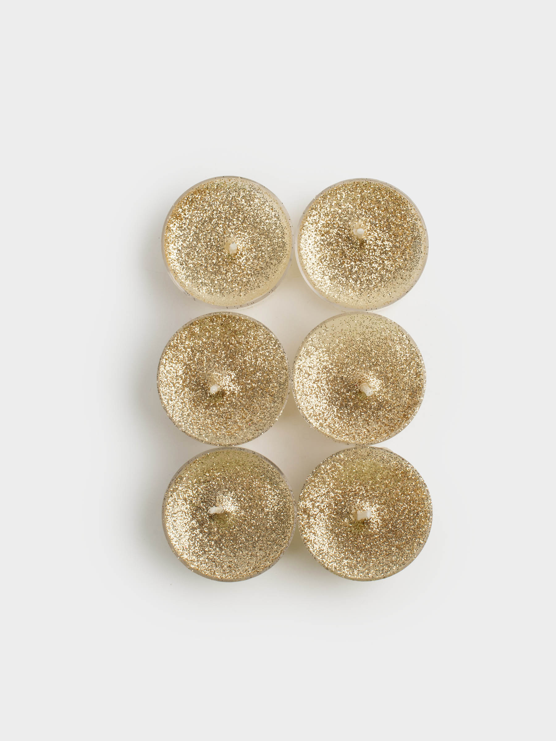 Шай шамы, 4 см, 6 дана, жылтырақтары бар, шампан, Metallic glow, image-1