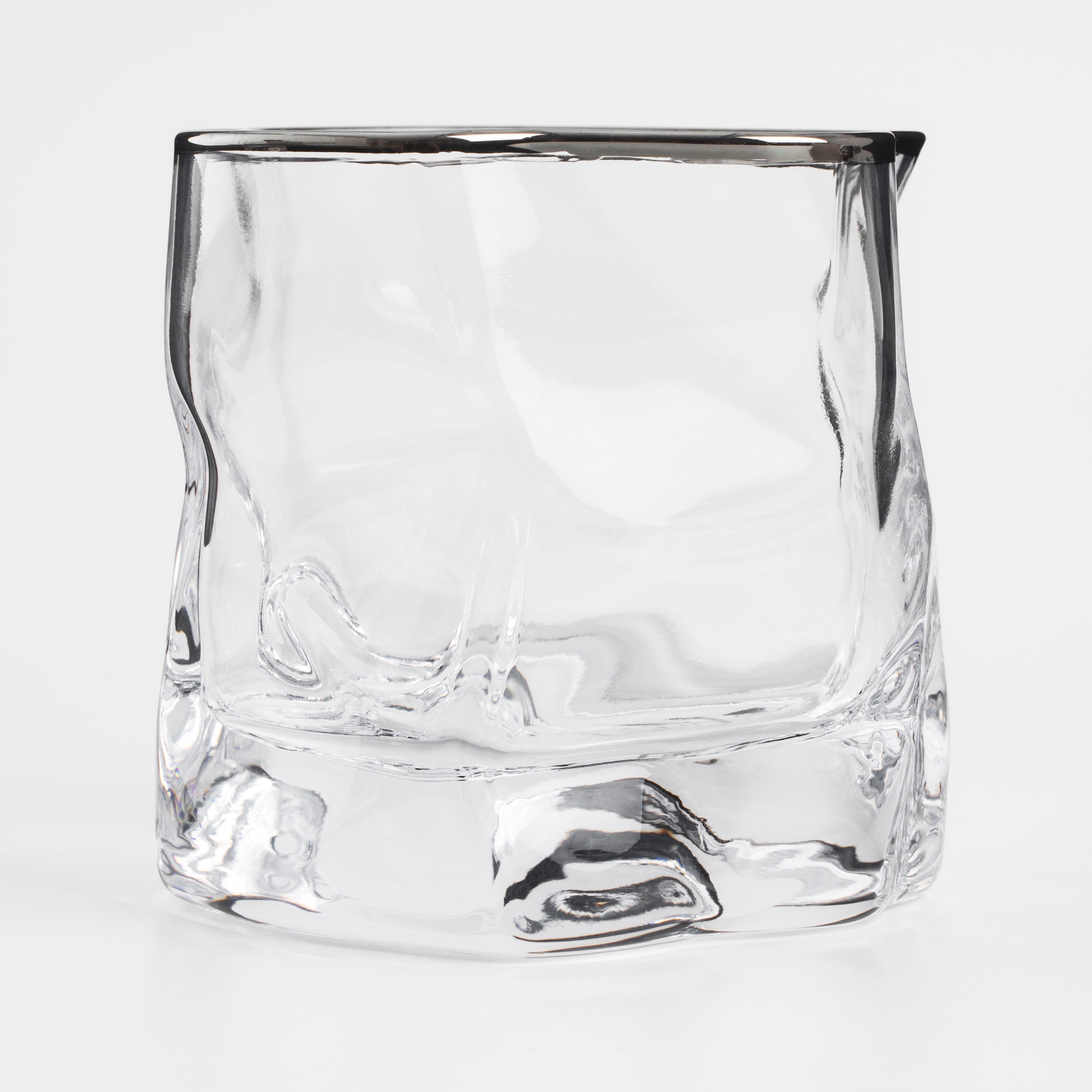 Стакан для виски, 8 см, 245 мл, 2 шт, стекло, с серебристым кантом, Slalom silver, image-3
