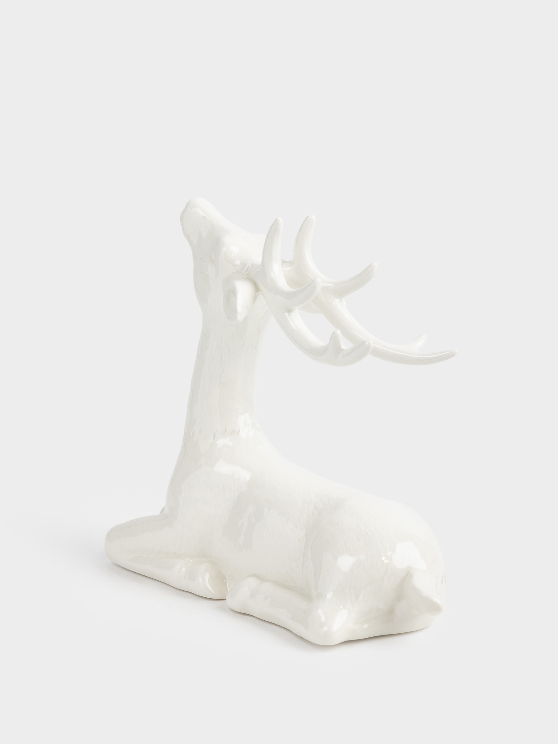 Статуэтка, 17 см, керамика, белая, Олень, Forest deers, image-4