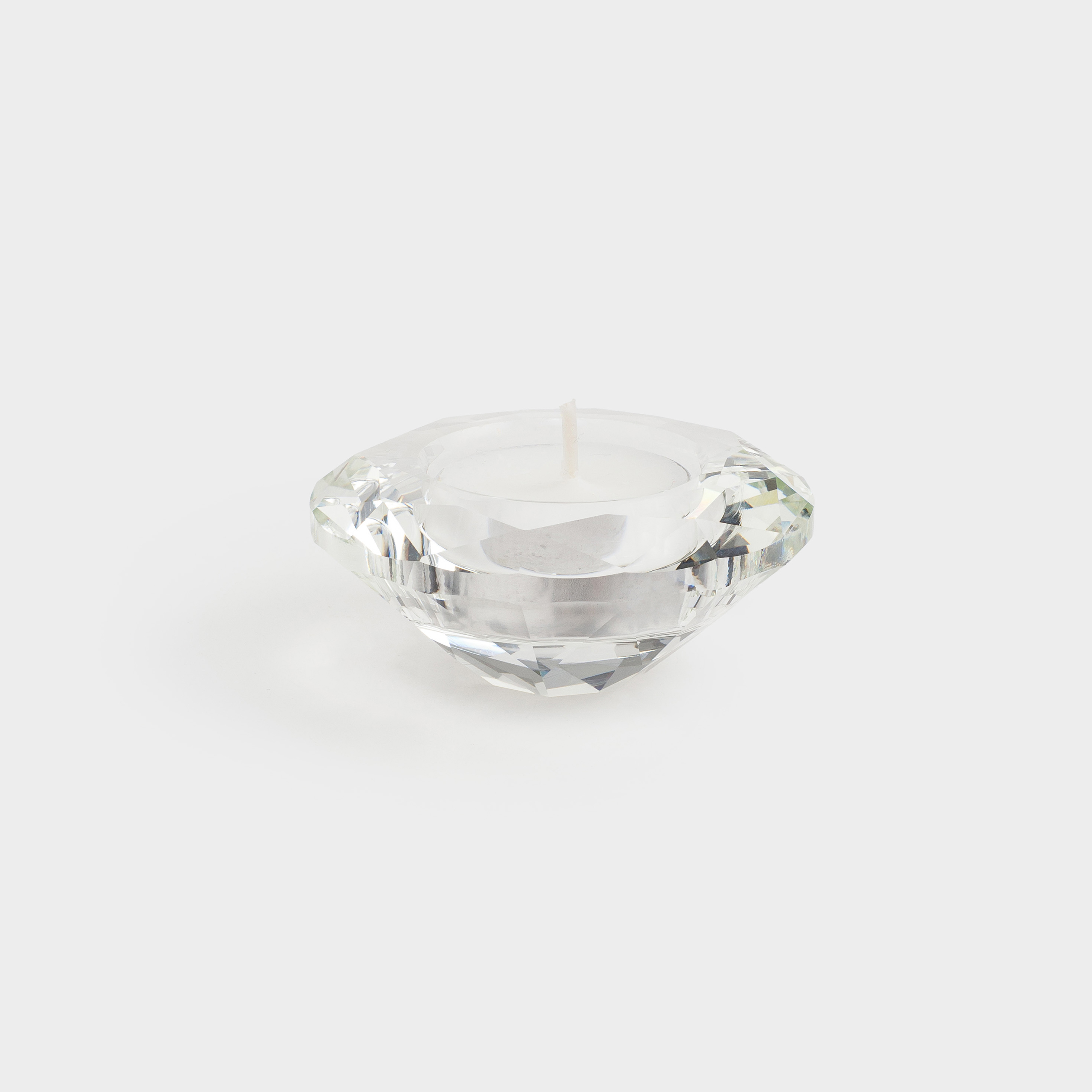 Подсвечник, 7 см, для чайной свечи, кристальное стекло, Бриллиант, Diamond, image-3