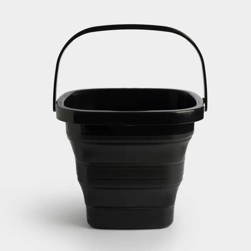 Ведро складное, 5 л, пластик/резина, квадратное, черное, Foldaway black ,image-0