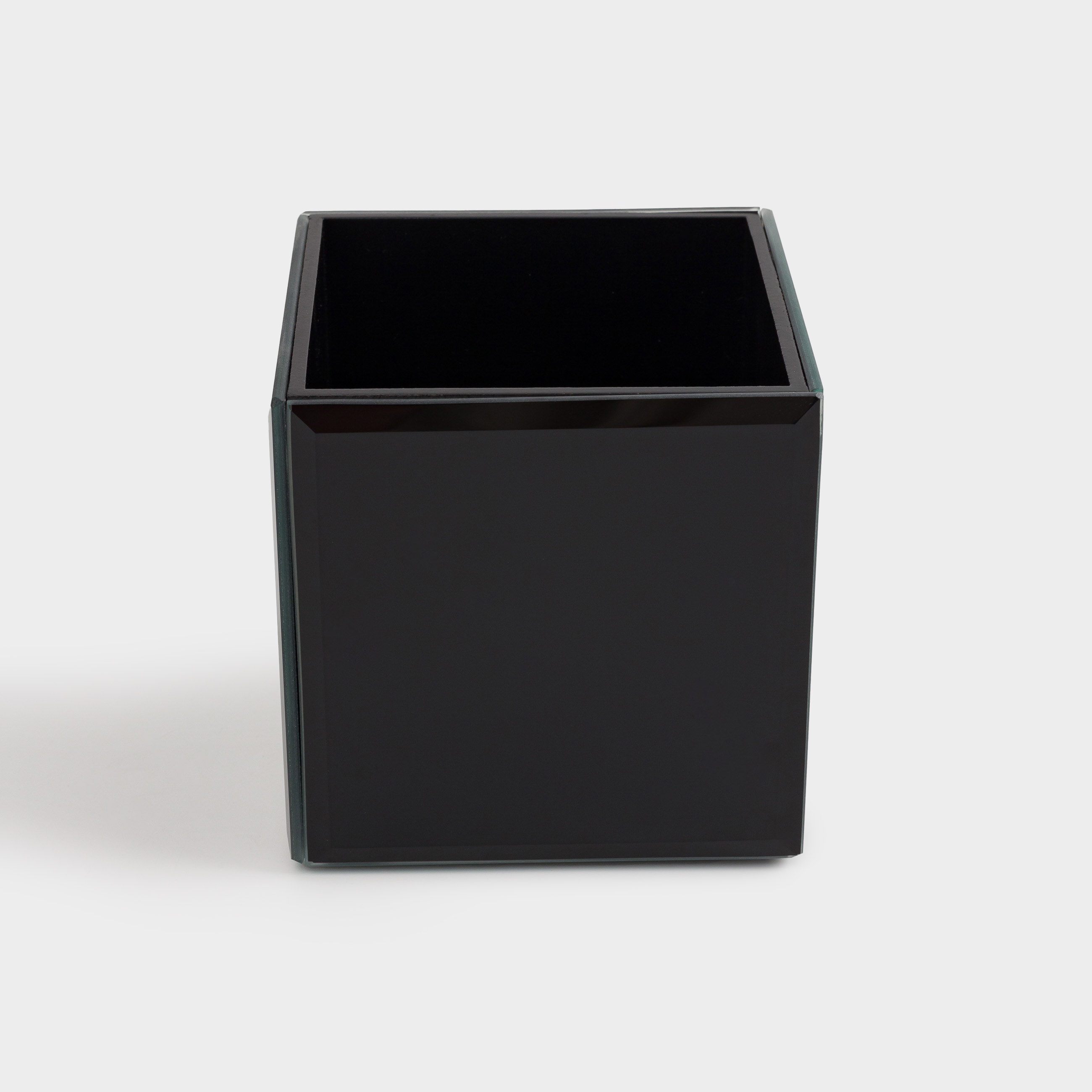 Органайзер для косметики, 10х10 см, стекло, зеркальный, черный, Glossy black, image-2