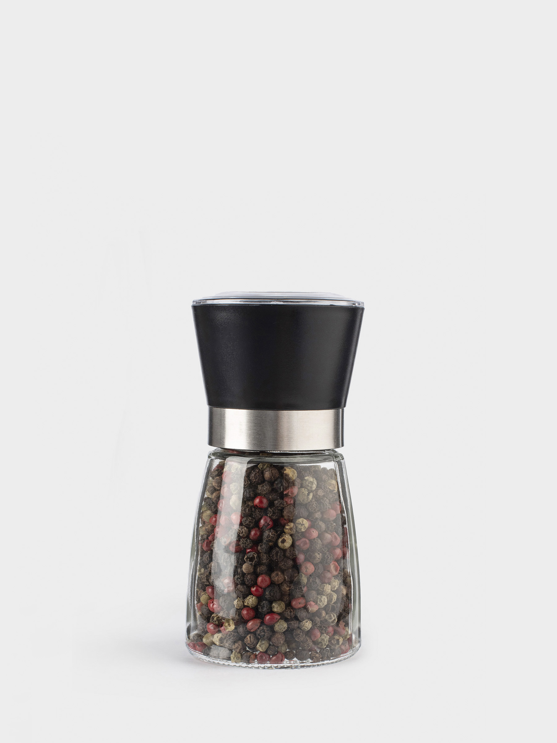 Мельница для специй 13 см, механическая, стекло, Три перца, Seasoning BBQ, image-1