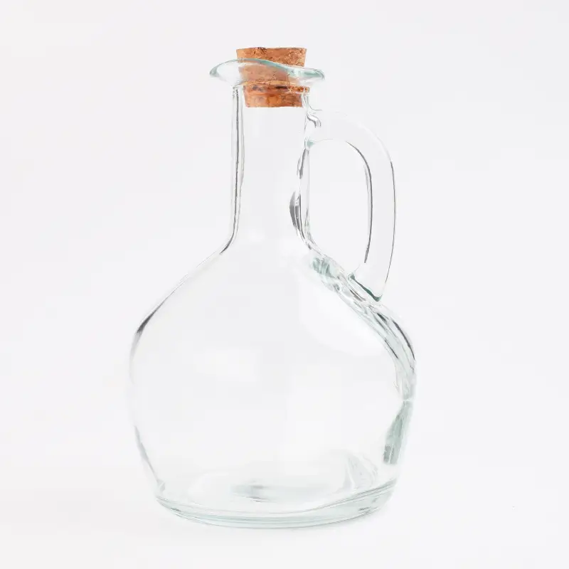 Емкость для масла или уксуса, 400 мл, с ручкой, стекло/пробка, Кувшин, Clear cork ,image-0