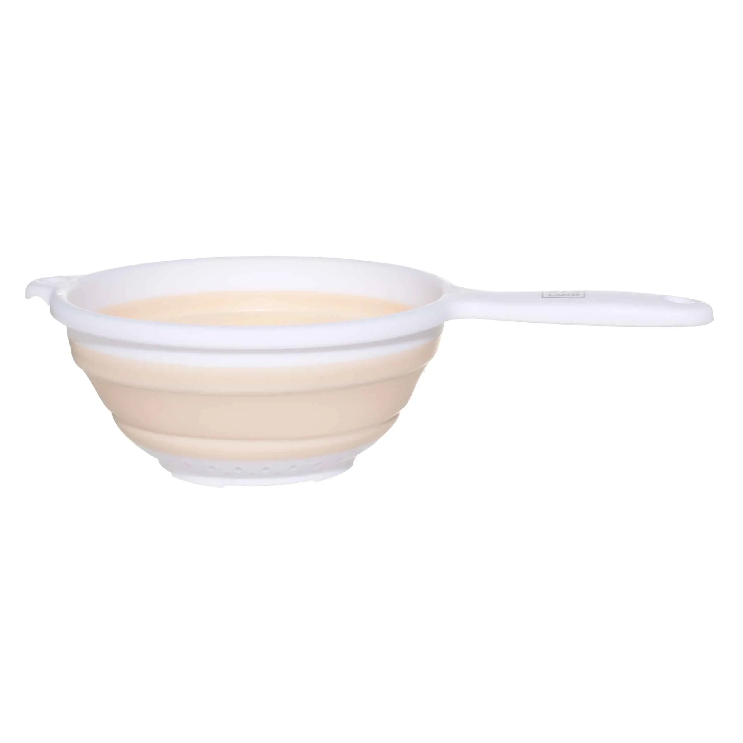Дуршлаг, 33 см, складной, с ручкой, пластик/резина, серо-бежевый, Foldaway, image-0