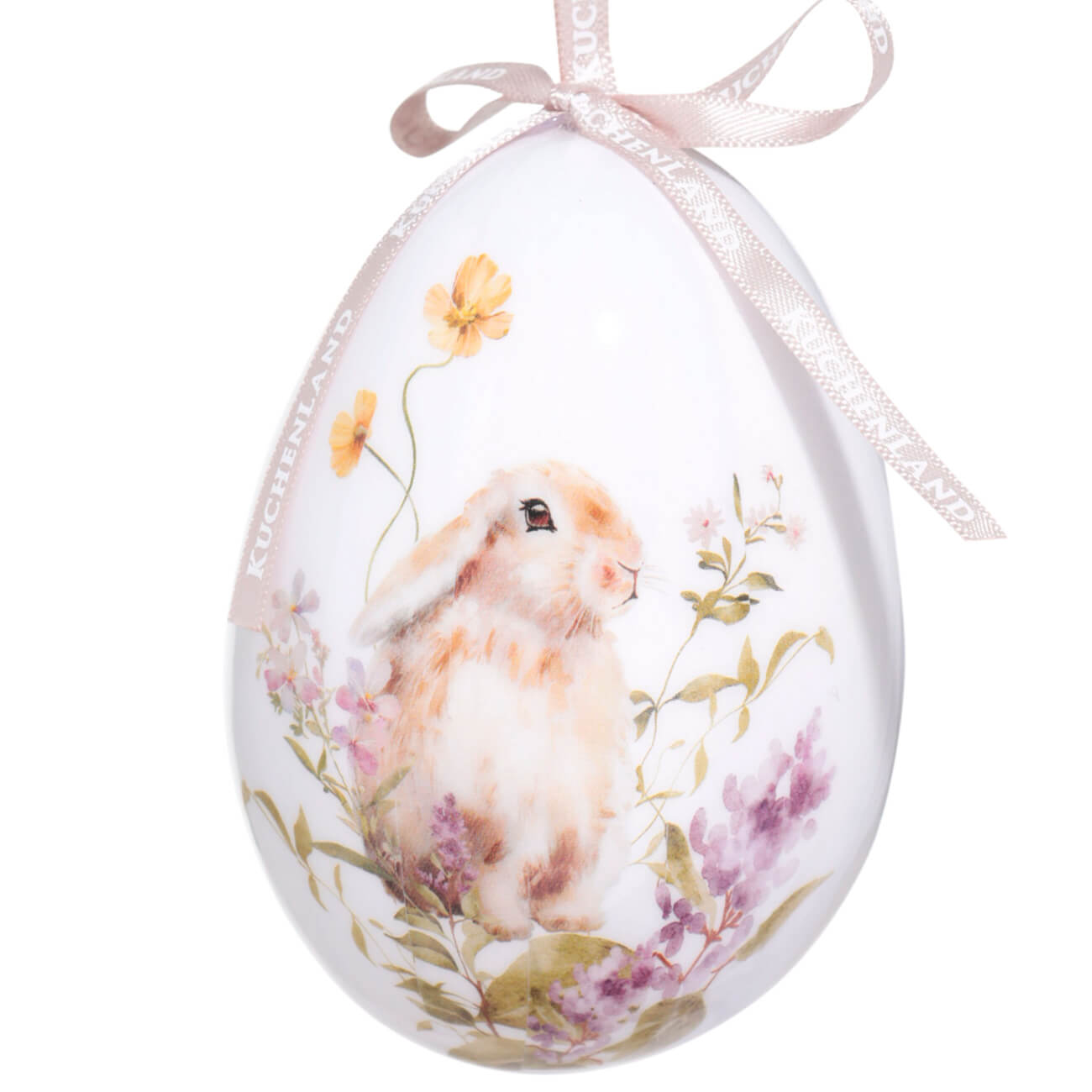 Подвеска, пасхальное яйцо, 10 см, пенопласт, Кролик в цветах, Easter изображение № 1