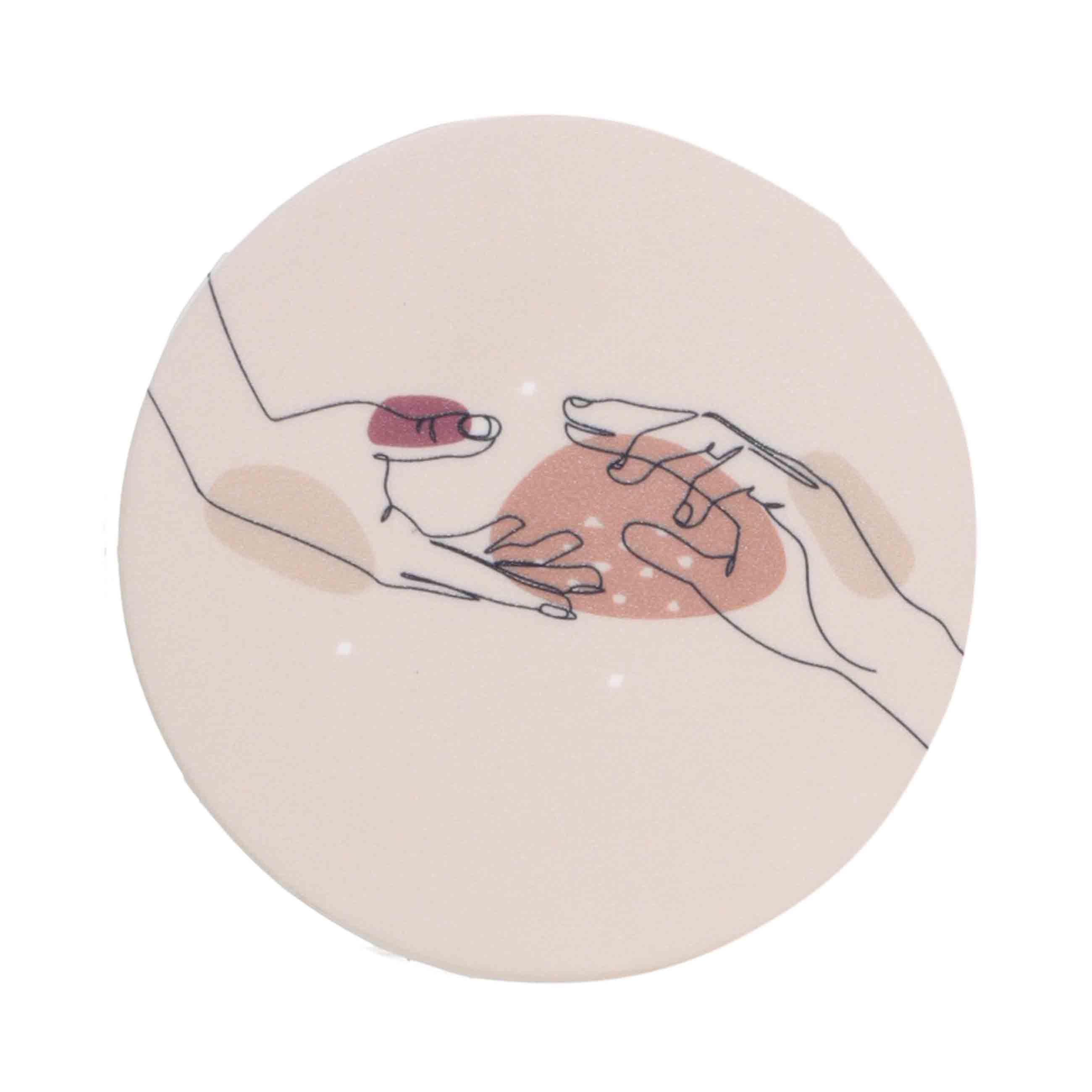 Подставка под кружку, 10 см, 2 шт, силикон, бежевая, Руки, Hand, image-1