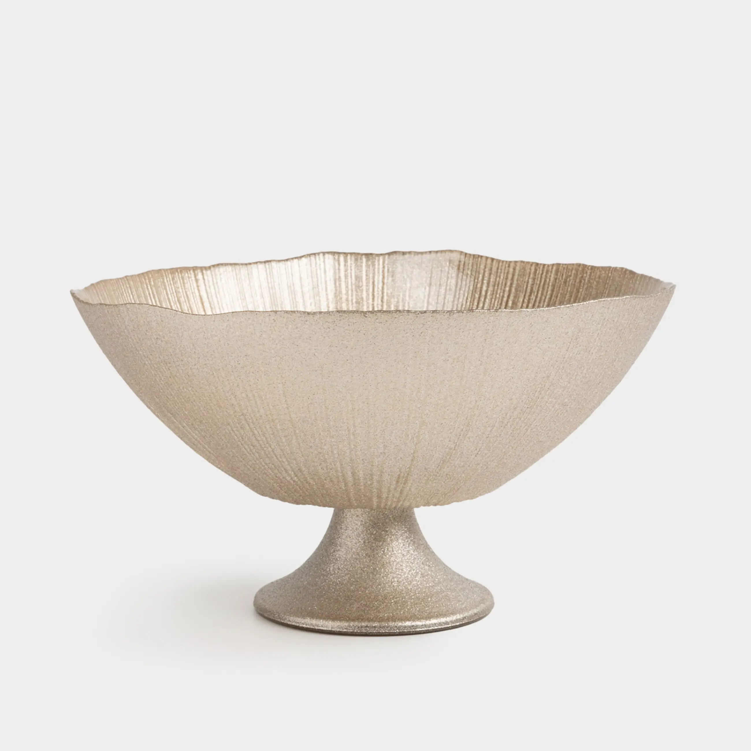 Жеміс вазасы, 24х14 см, аяқты, шыны, шампан, Angle