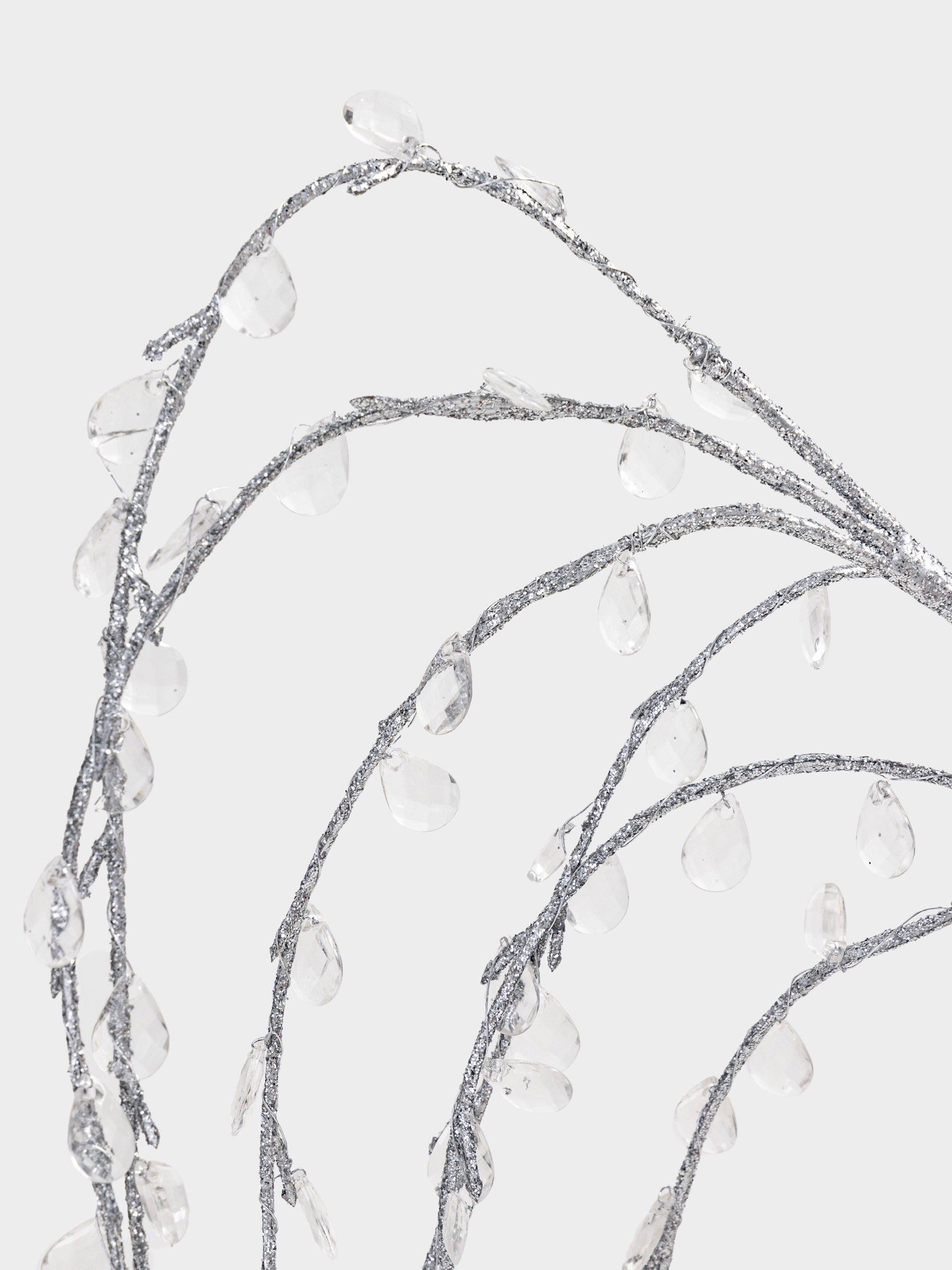 Сәндік бұтақ, 1 м, акрил/металл, күміс, Кристалдар, Crystal decor, image-2