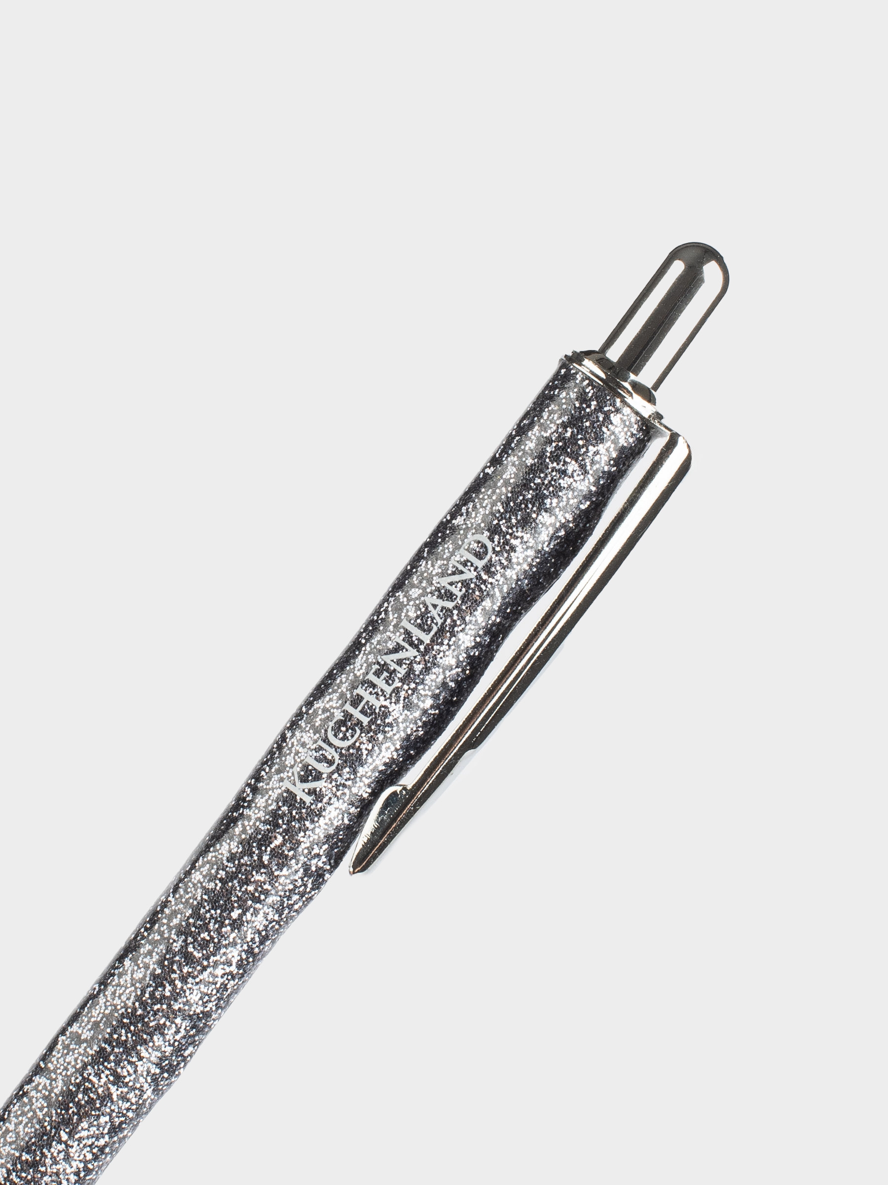 Ручка шариковая, 14 см, сталь, серебристая, с блестками, Draw sparkle, image-2