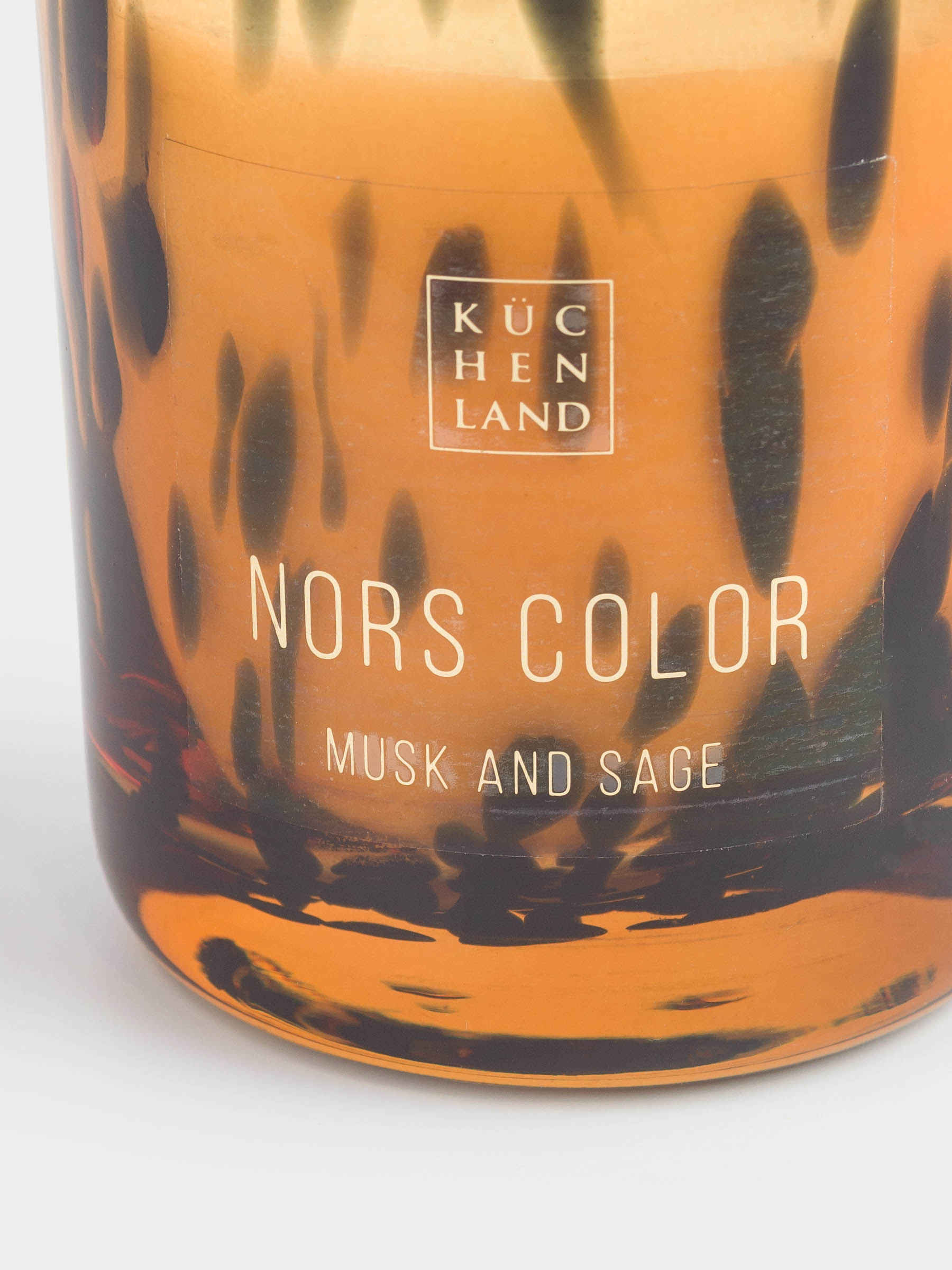 Хош иісті шам, 10 см, шам ұстағышта, шыны, Musk and Sage, Жануар өрнегі, Nors color, image-3
