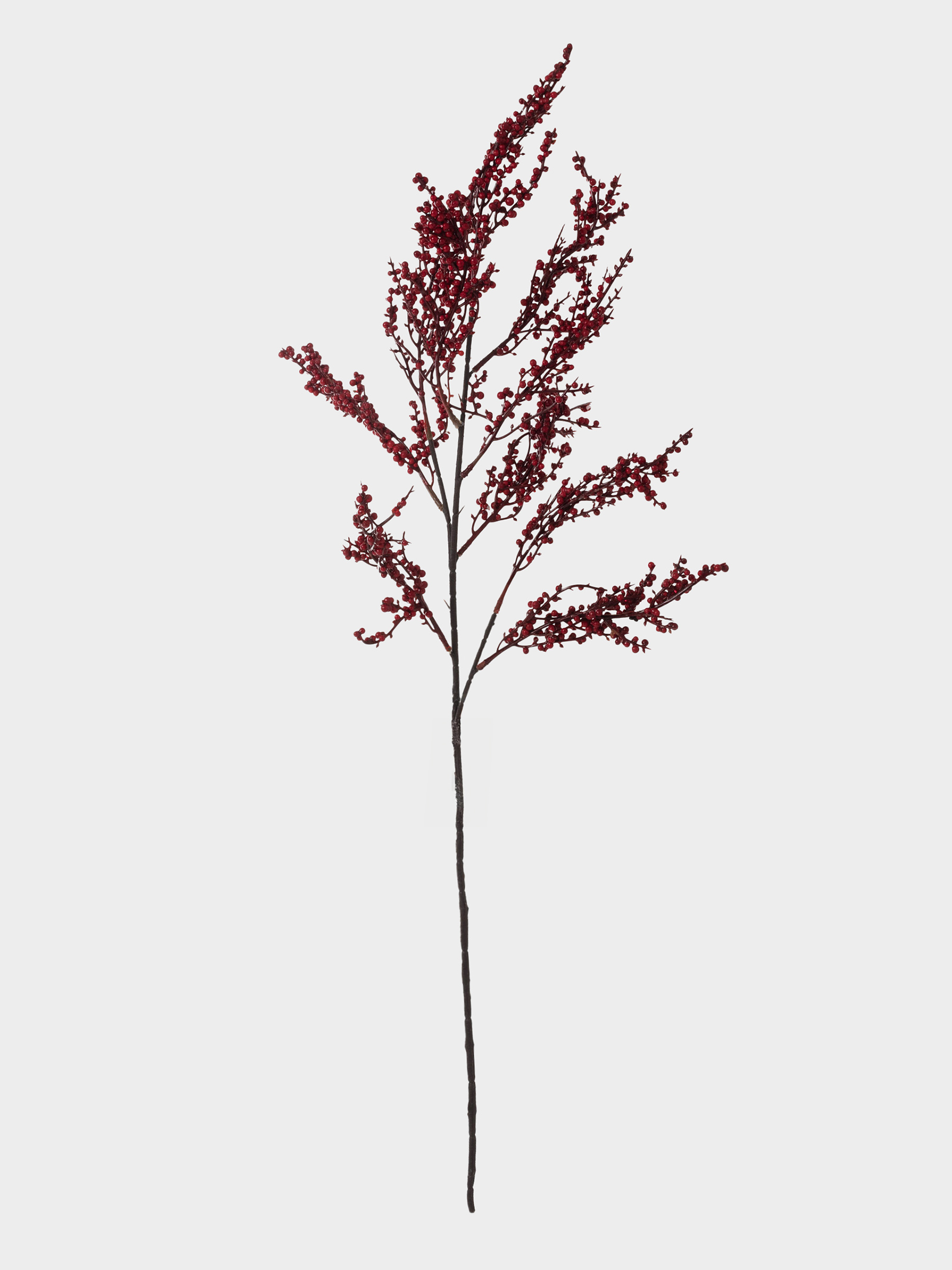 Ветка декоративная, 82 см, пеноплат/пластик, Красные ягоды, Red berry, image-0