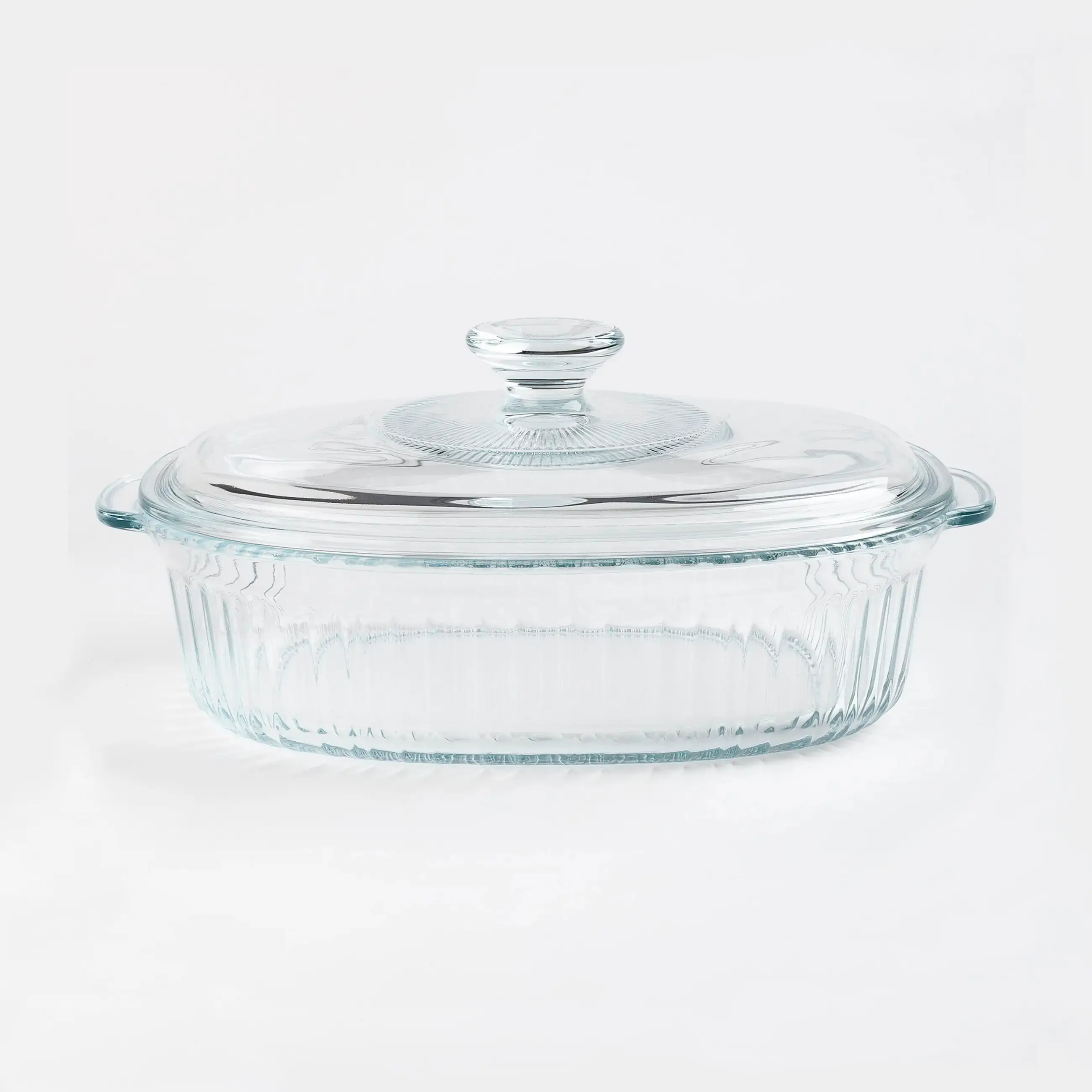 Пісірме таба, 27x19 см, 1,8 л, қақпағы бар, шыны т, сопақша, Cook ribbed