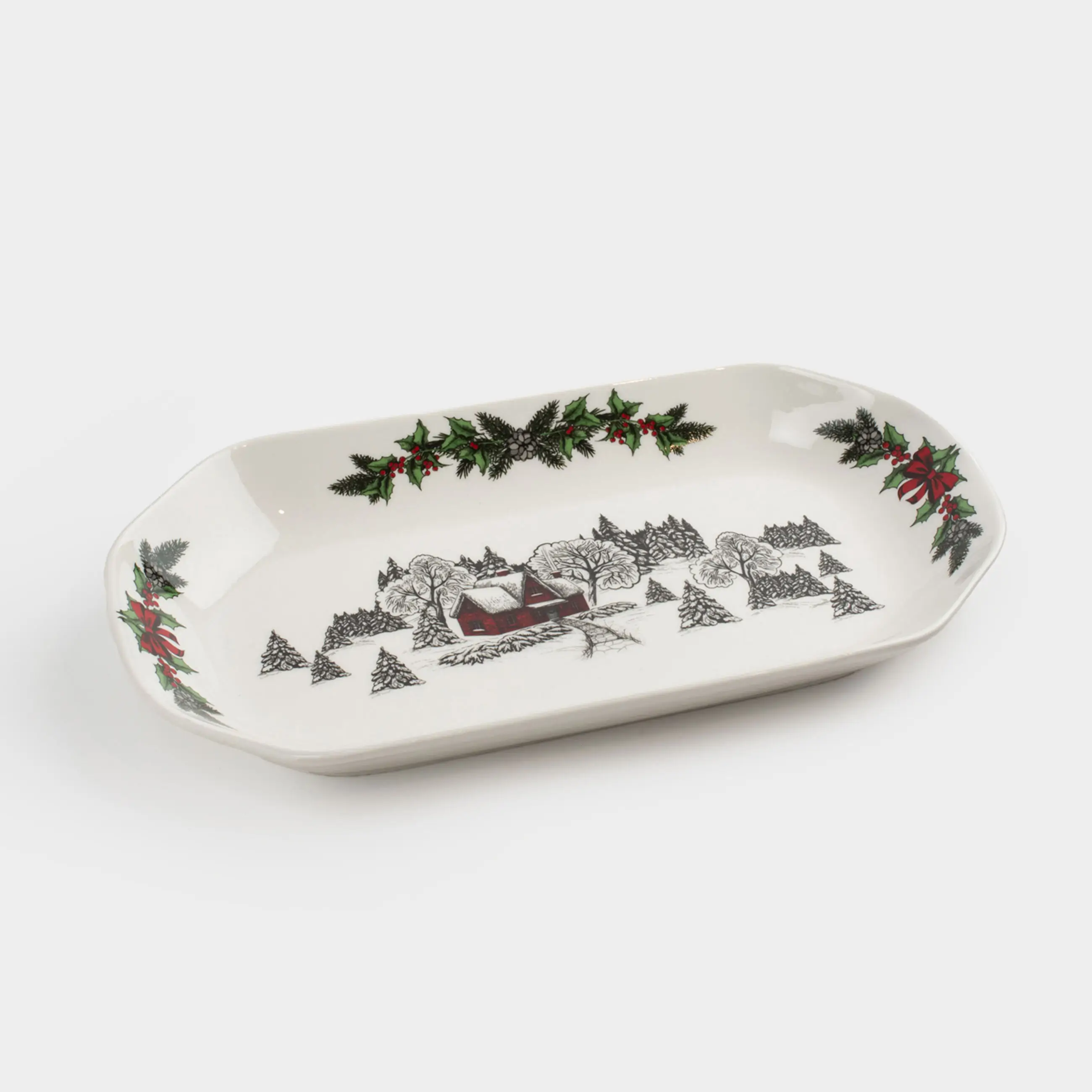 Ыдыс, 31х17 см, фарфор N, ақ, Ормандағы үй, Forest house
