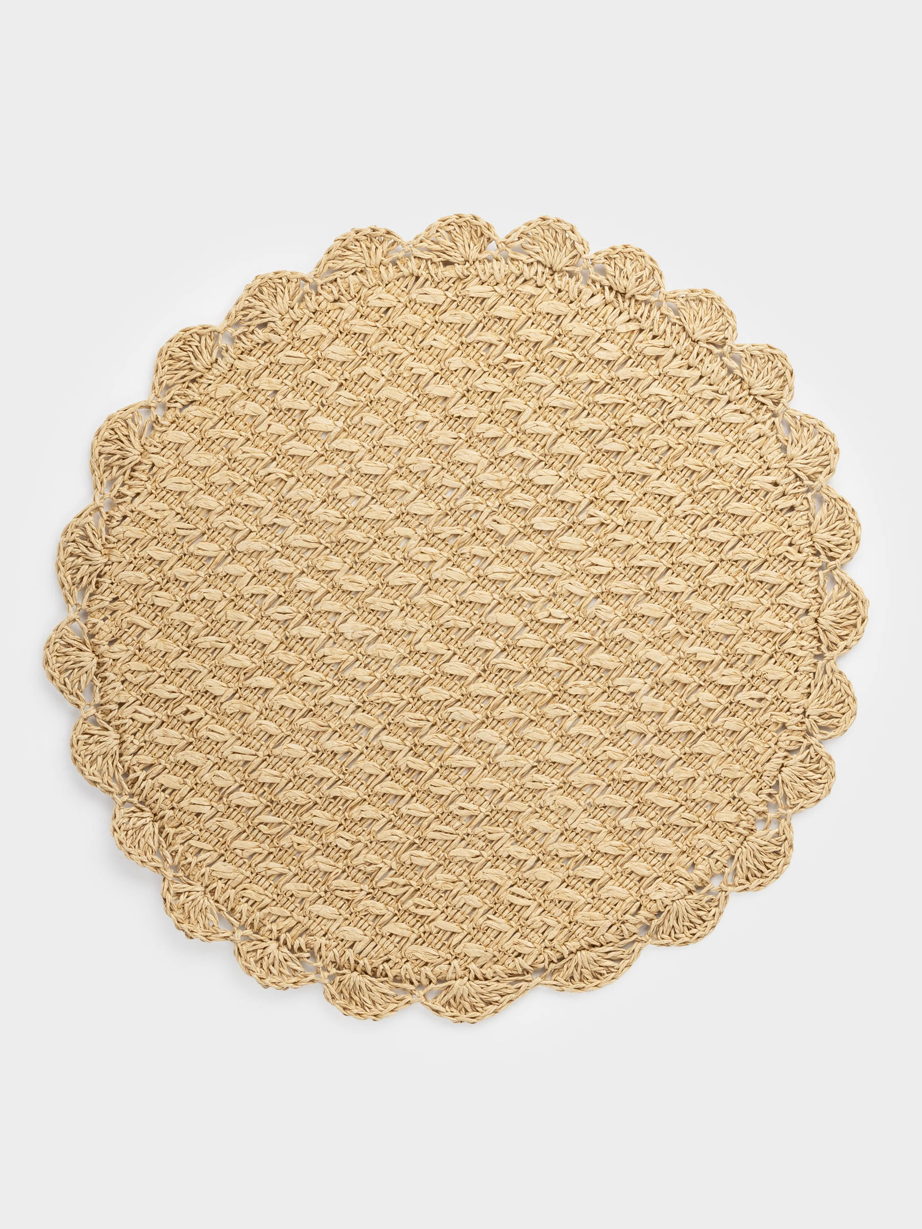 Салфетка под приборы, 38 см, целлюлоза, круглая, бежевая, Straw, image-0