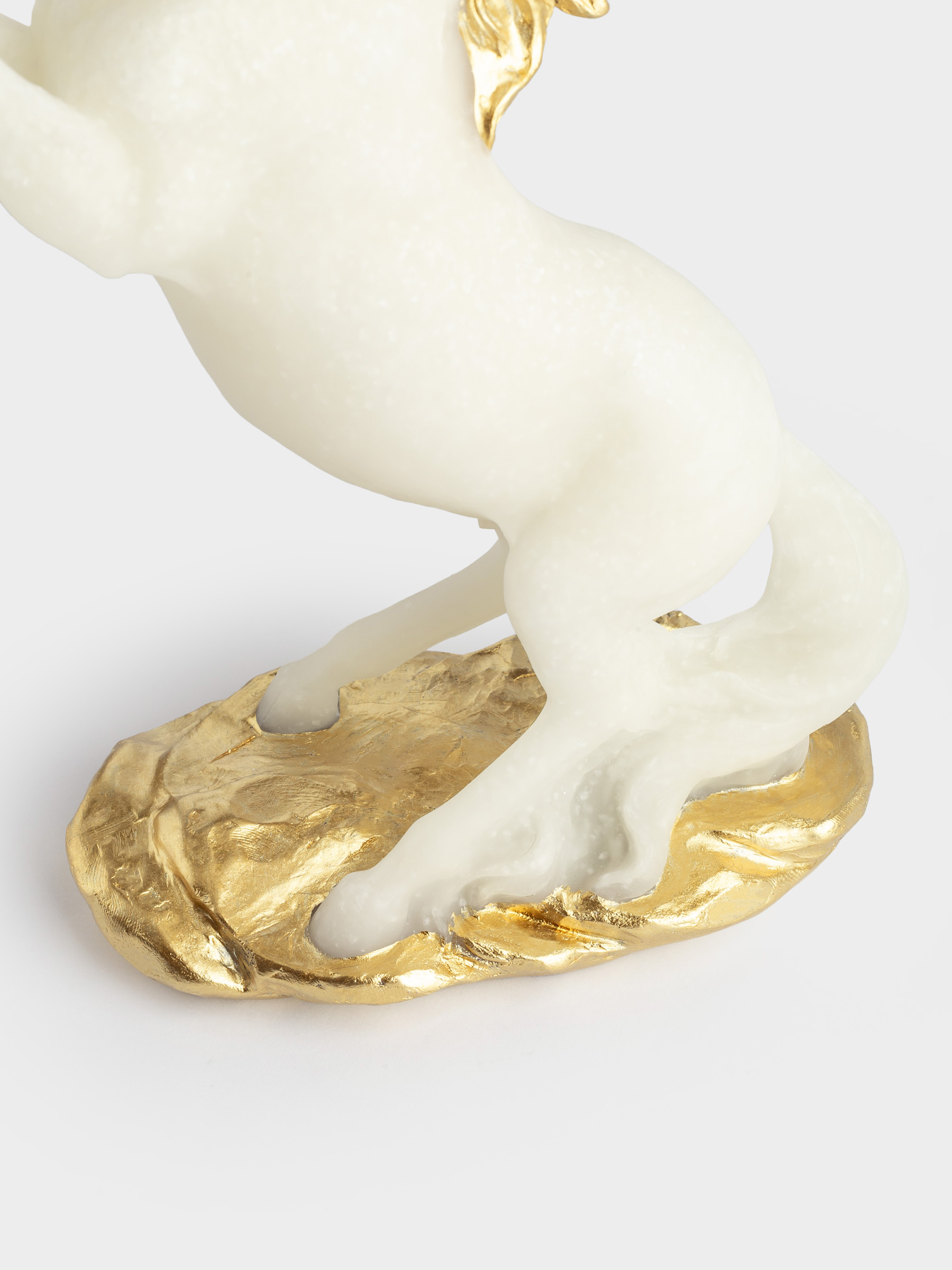 Статуэтка, 26 см, полирезин, золотисто-белая, Лошадь на задних ногах, Horse white, image-5