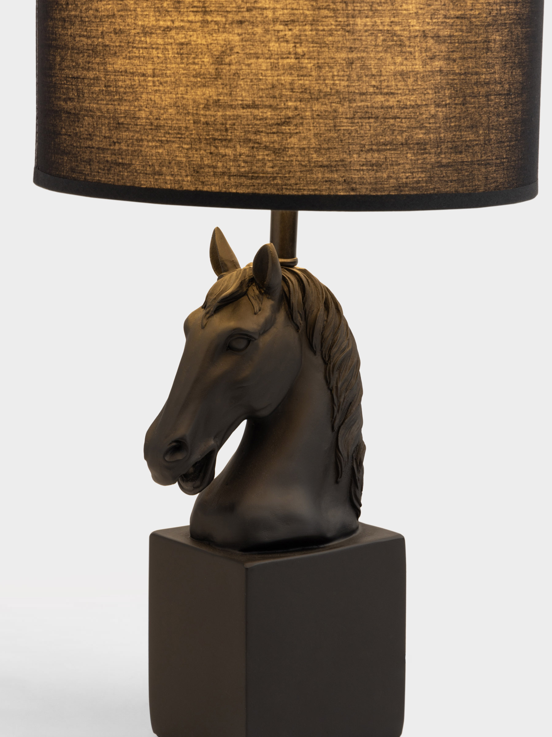 Үстел шамы, 44 см, полирезин/полиэстер, қара, Жылқы, Horse black, image-2