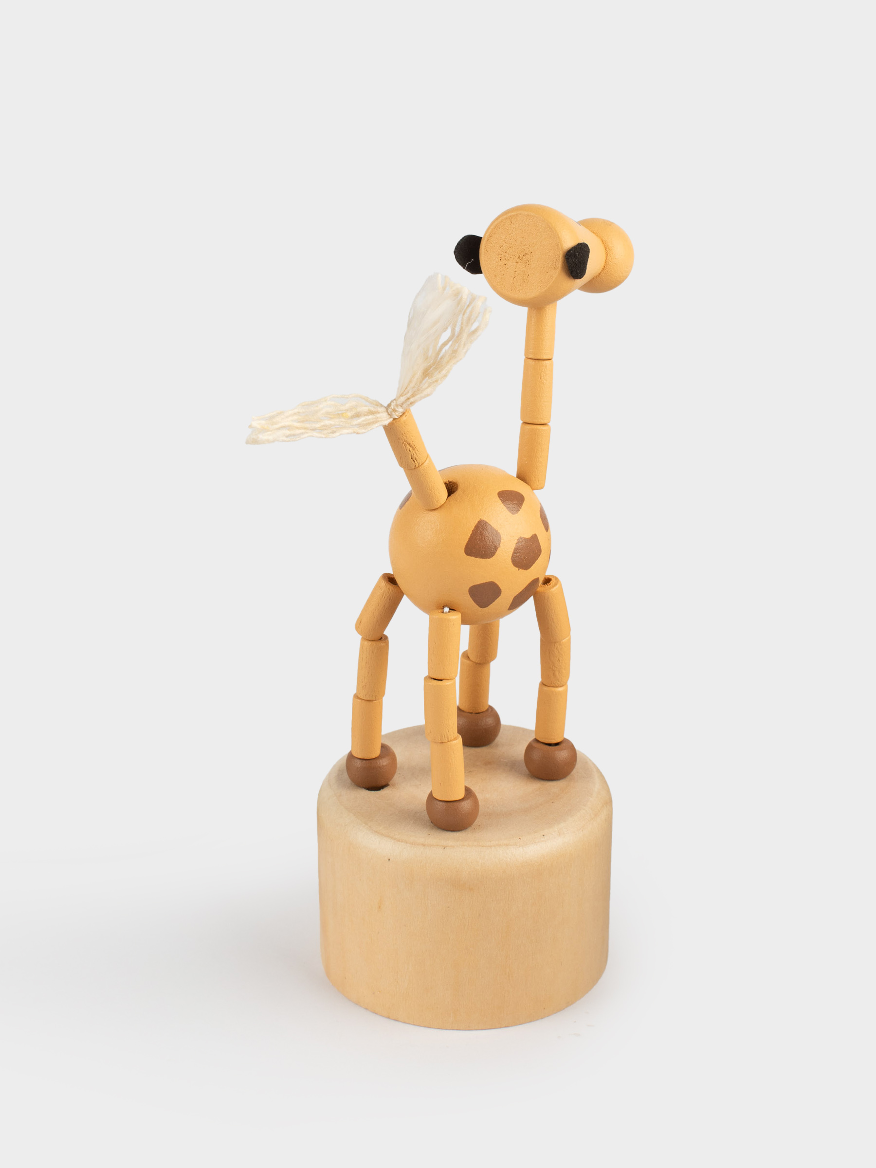 Игрушка, 13х5 см, дергунчик, дерево, желтая, Жираф, Jungle, image-4