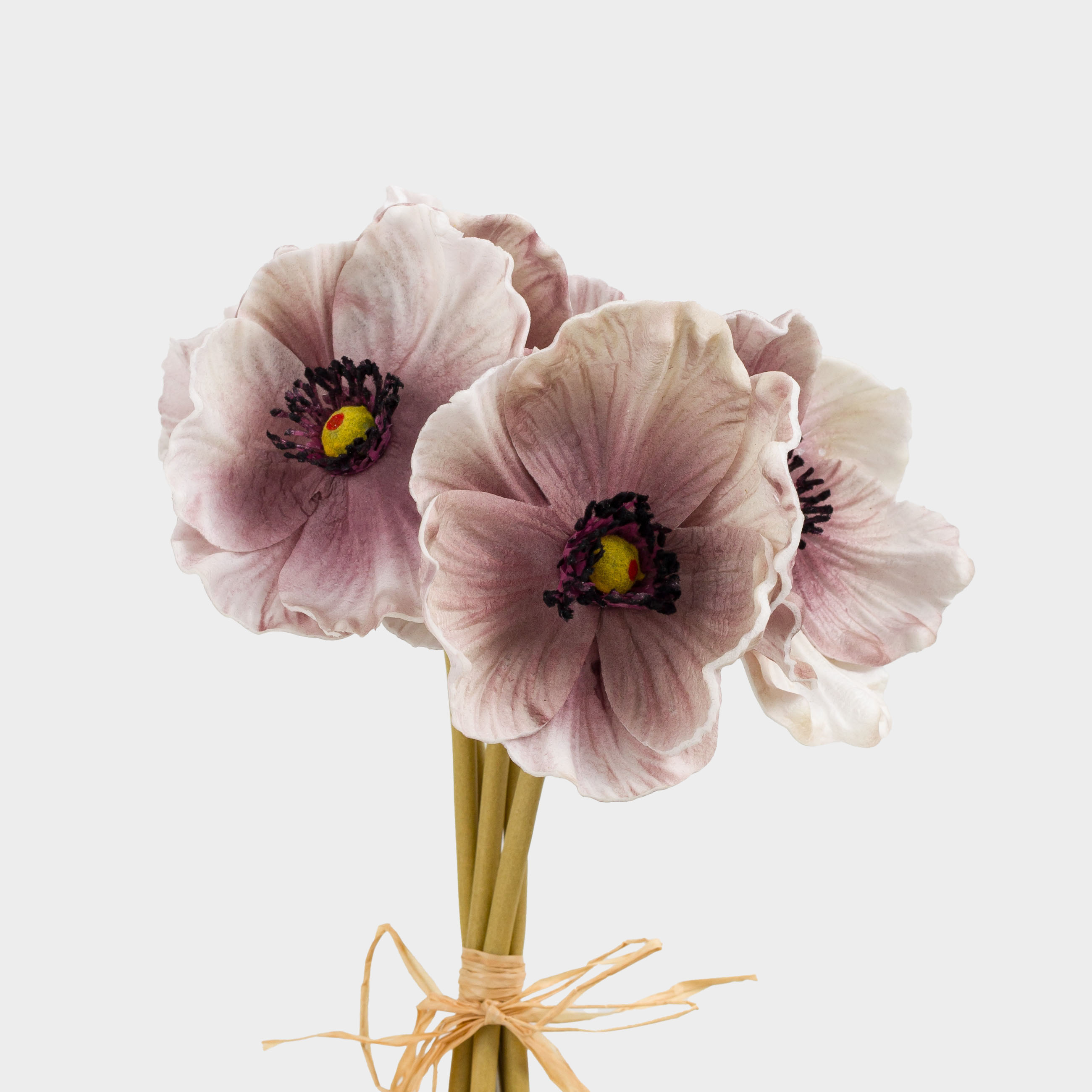Букет искусственный, 34 см, полиуретан/металл, Бело-сиреневый мак, Flower garden, image-2