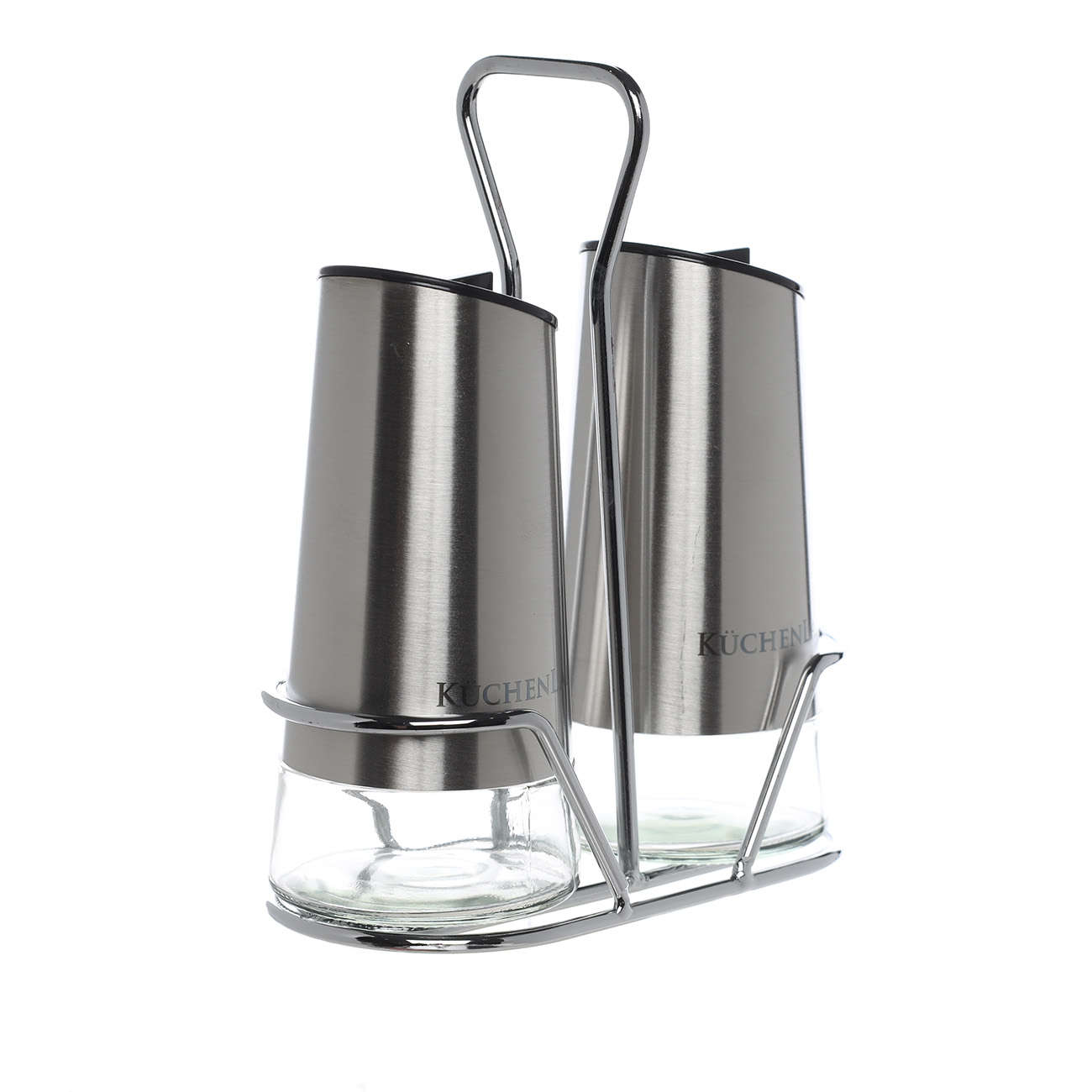Тұз және бұрыш жинағы, 15 см, түпқоймада, шыны/металл, Classic color, image-3