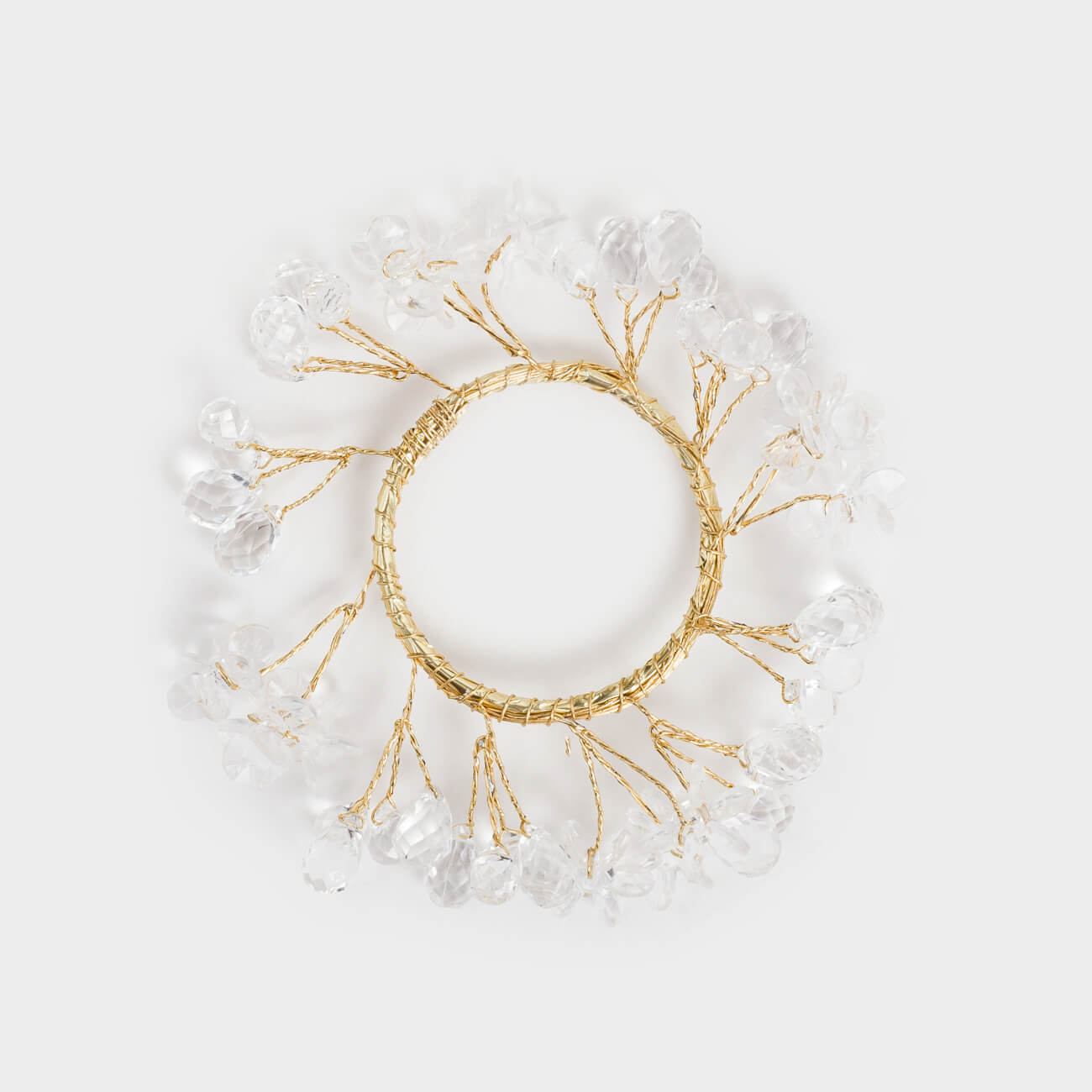 Кольцо для салфеток, 5 см, акрил/металл, золотистое, Кристаллы, Crystal decor, image-0