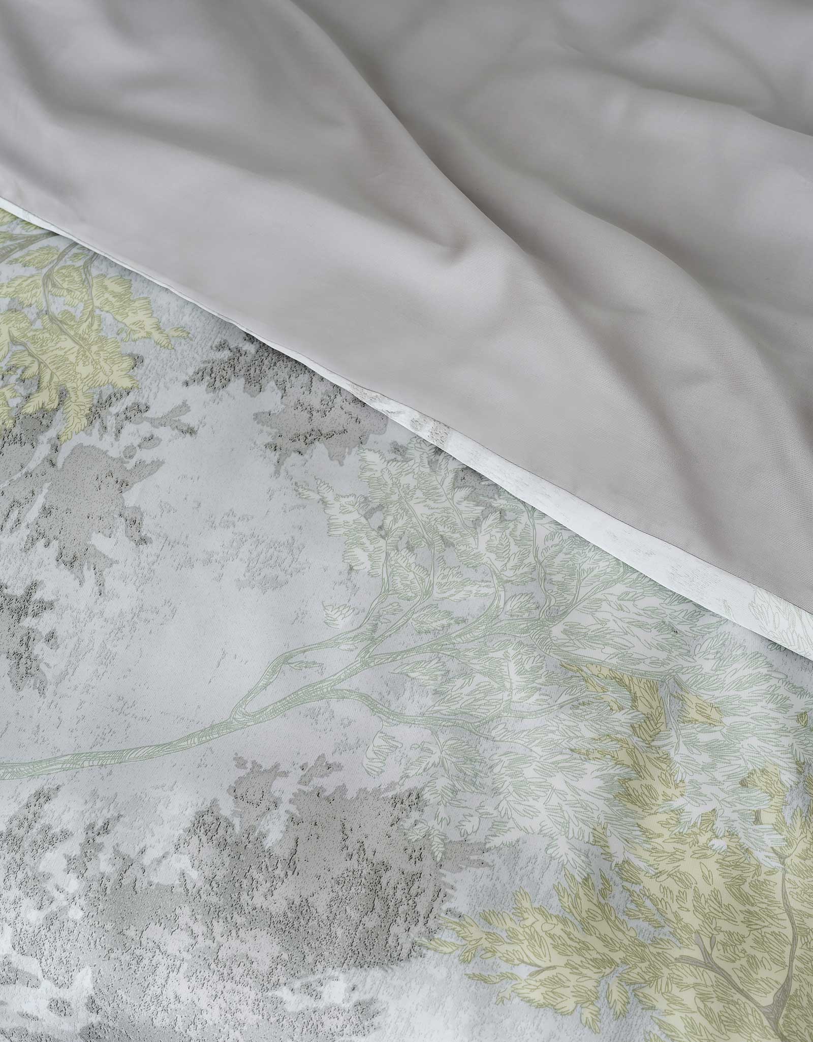 КПБ евро, тенсель 300 ТС, серо-ментоловый, Ветви, Tencel, image-4