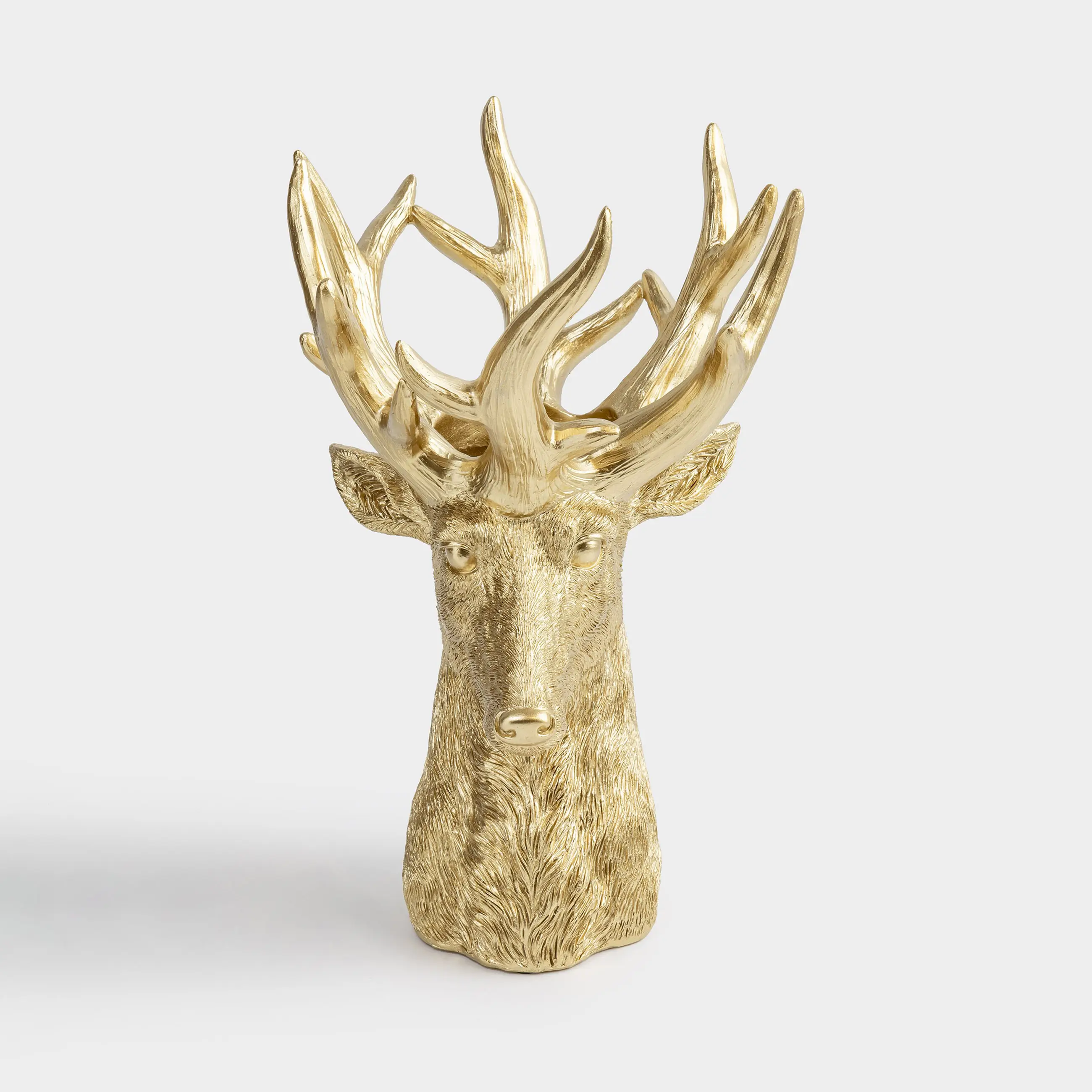 Сәндік ваза, 30 см, полирезин, алтын, Бұғы басы, Deer gold