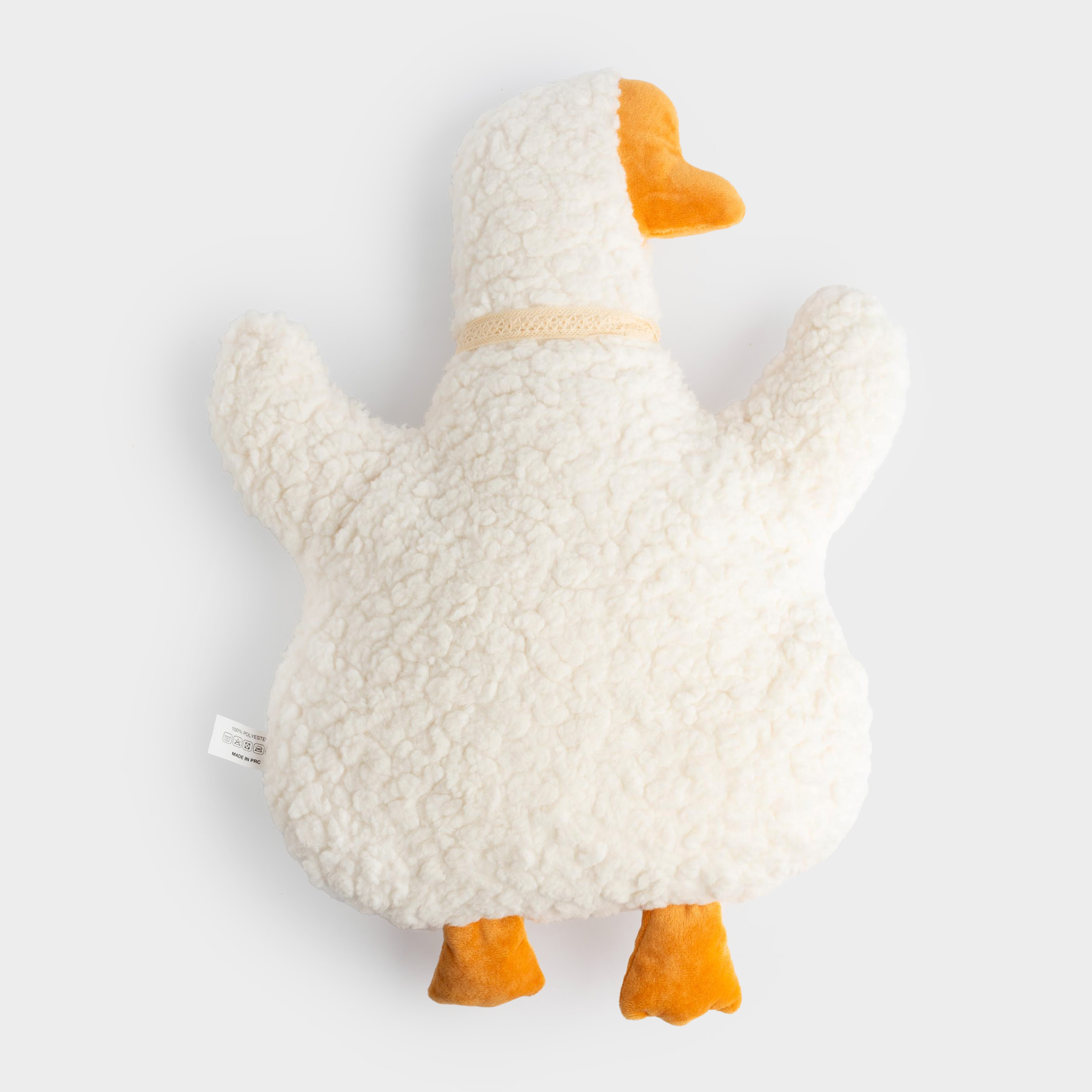 Подушка декоративная, 43х29 см, плюш, белая, Гусь, Goose, image-0