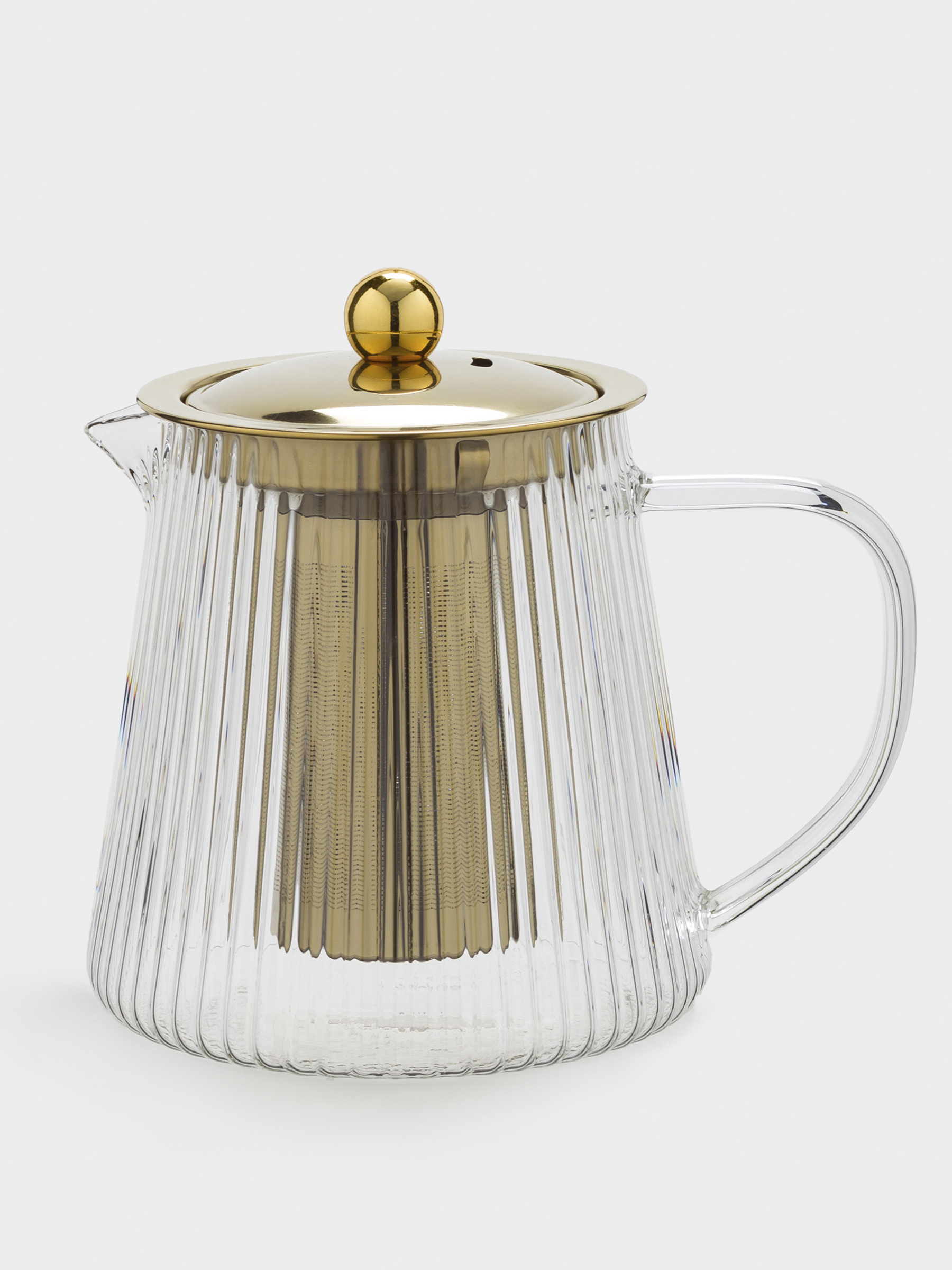 Чайник заварочный, 930 мл, стекло Б/сталь, золотистый, Ribby gold