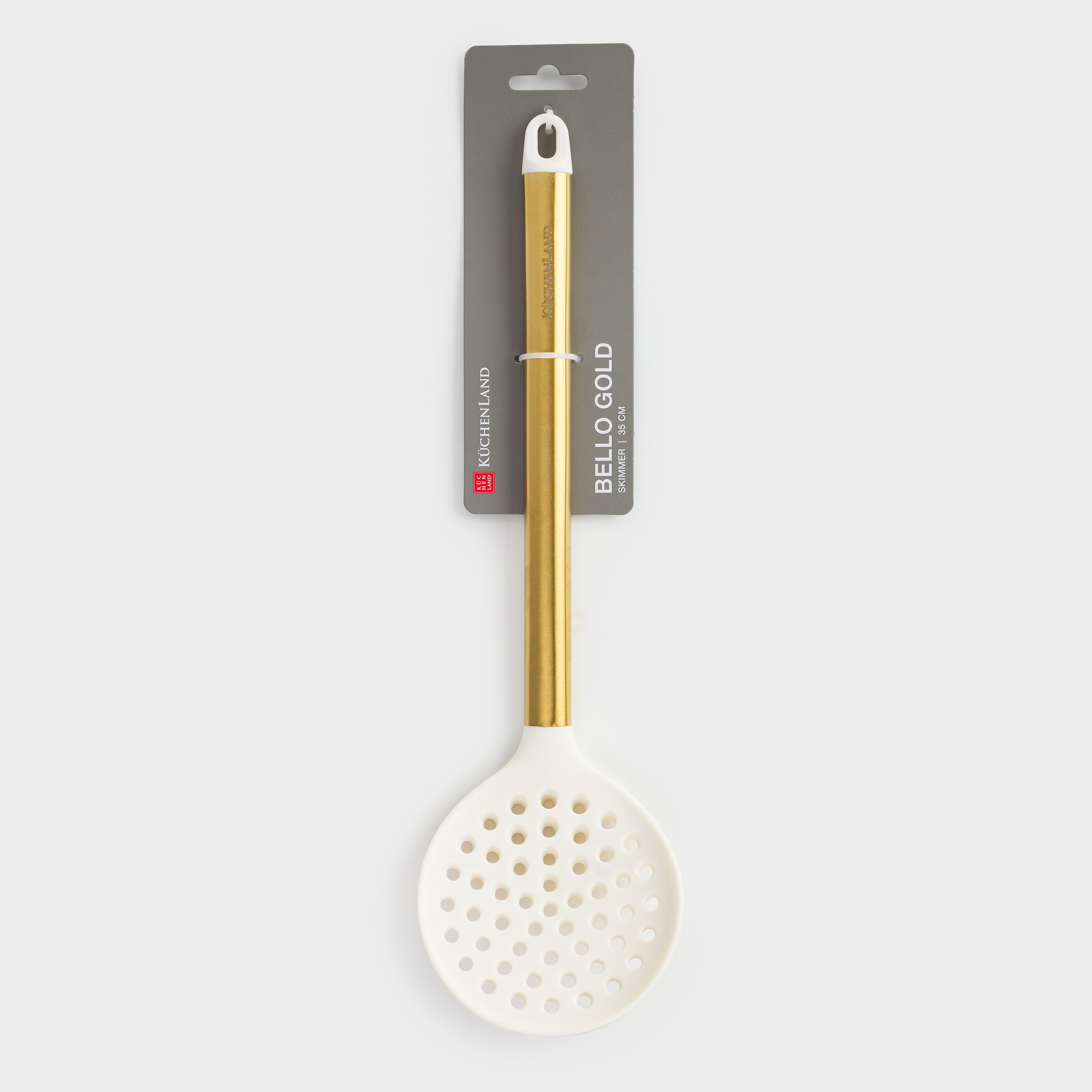 Шумовка, 35 см, силикон/сталь, молочная, Bello gold, image-4