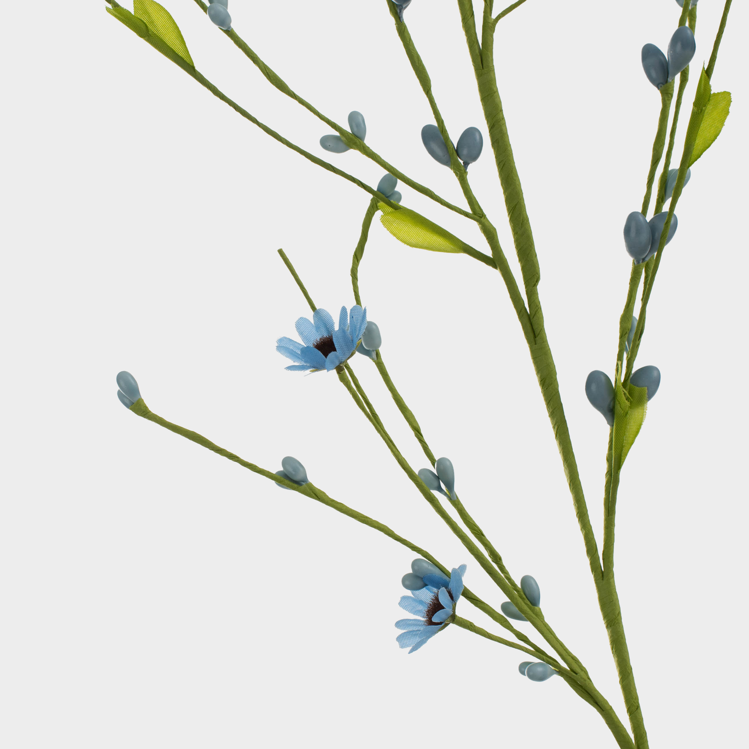 Ветка декоративная, 70 см, пластик/металл, Голубые цветы, Easter decor, image-2