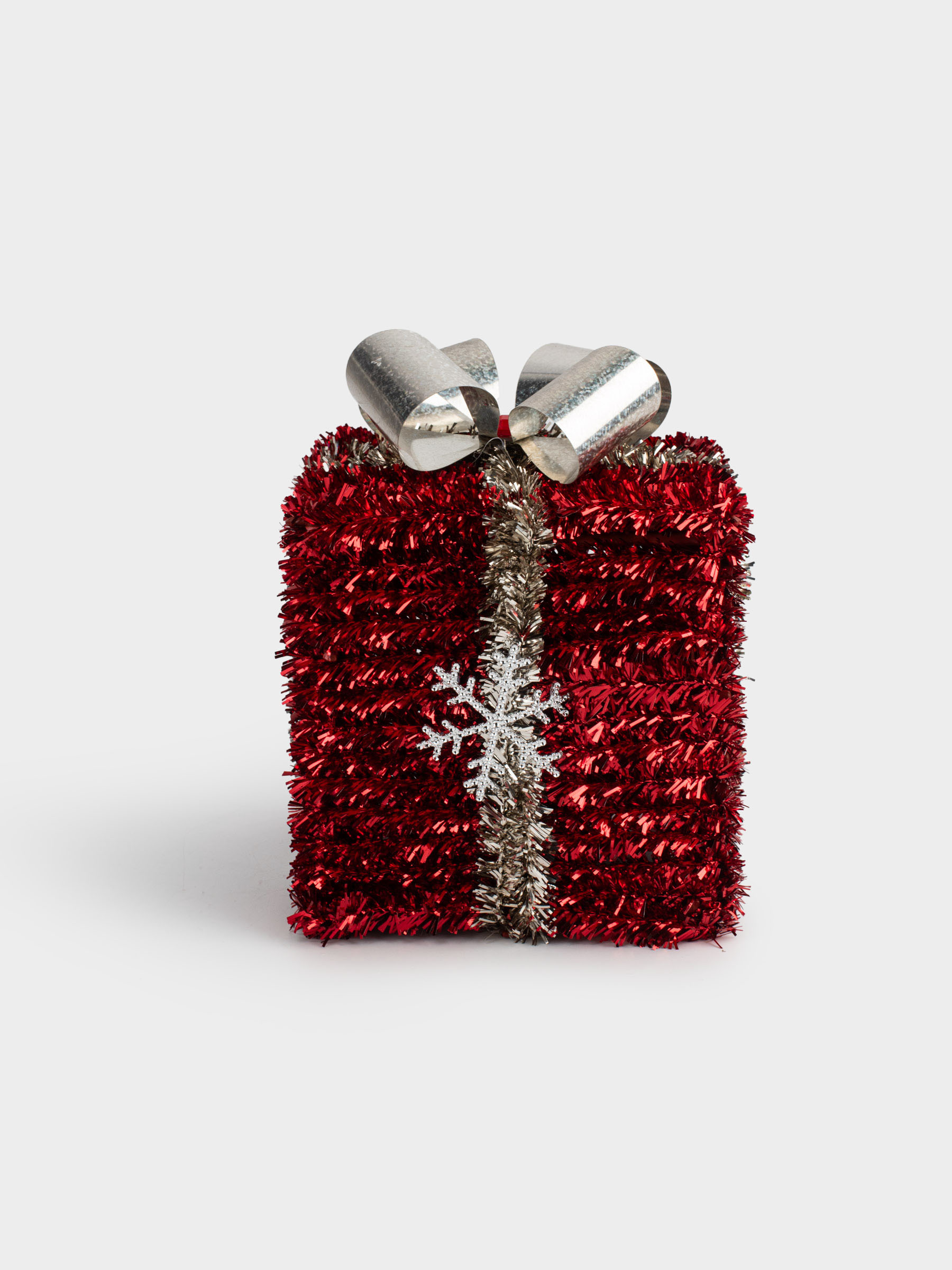Мүсінше, 15 см, шырша жылтырағы/пластик, қызыл, Сыйлық, Tinsel decor, image-1