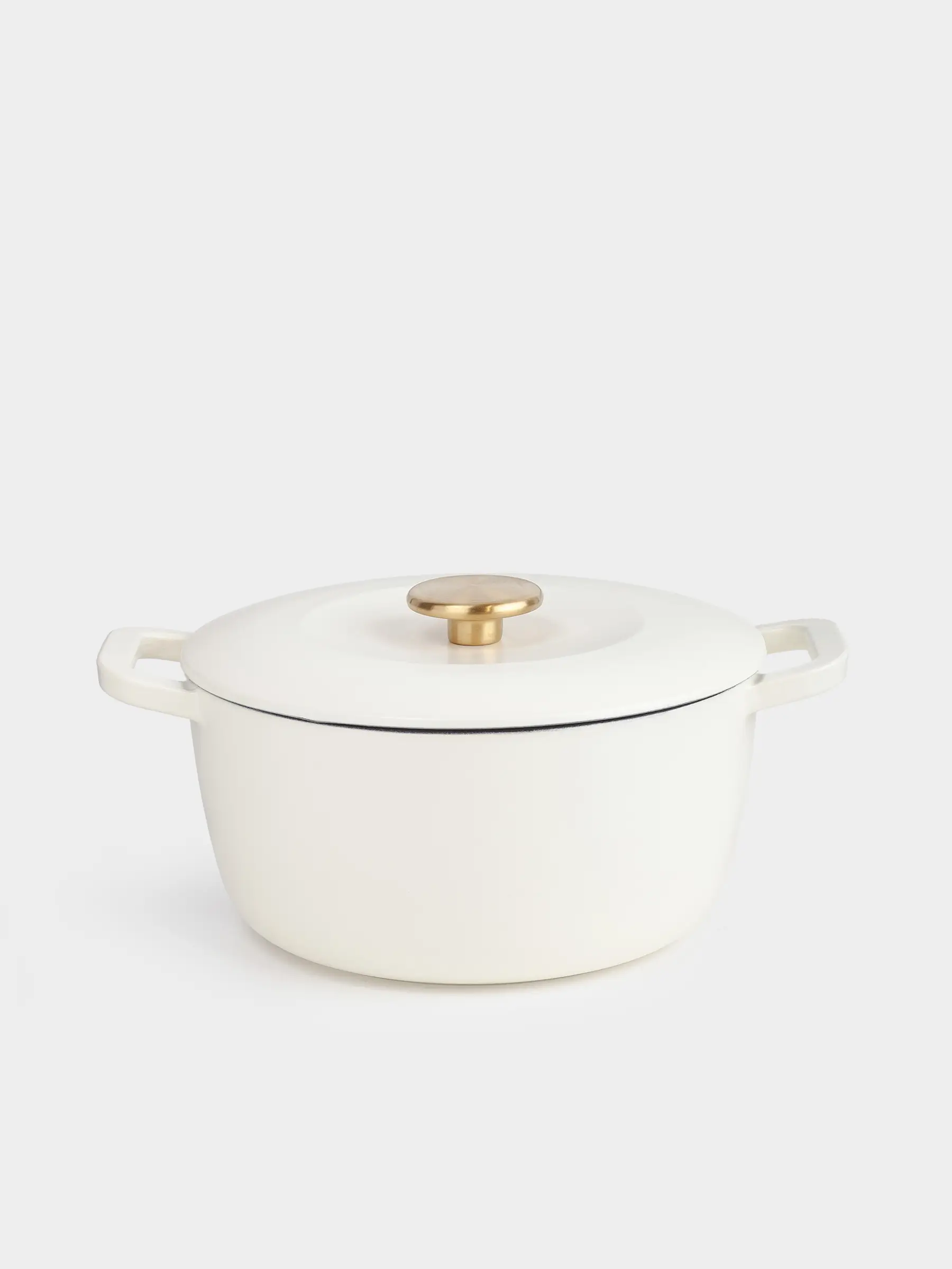 Қазан, 25 см, 4 л, қақпағы бар, шойын, сүт түстес, Light kitchen