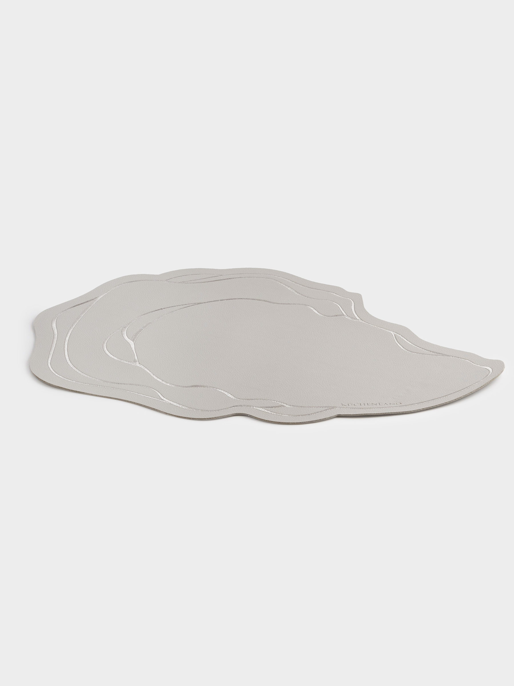 Салфетка под приборы, 35х48 см, ПВХ, фигурная, молочная, Устрица, Rock shape, image-1