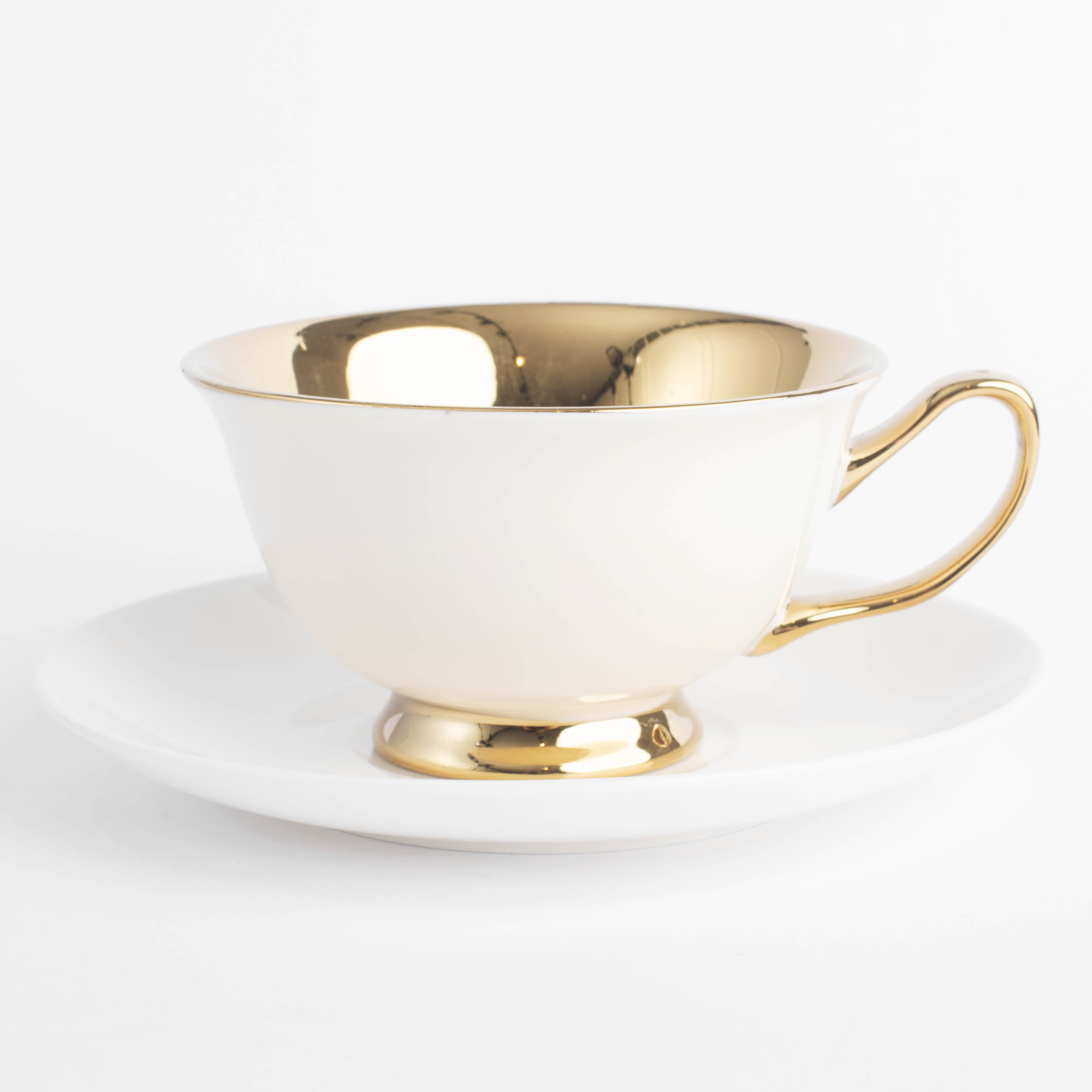 Шай жұбы, 220 мл, 1 адам, 2 зат, фарфор N, алтын-сүт түстес, Elegant gold, image-0