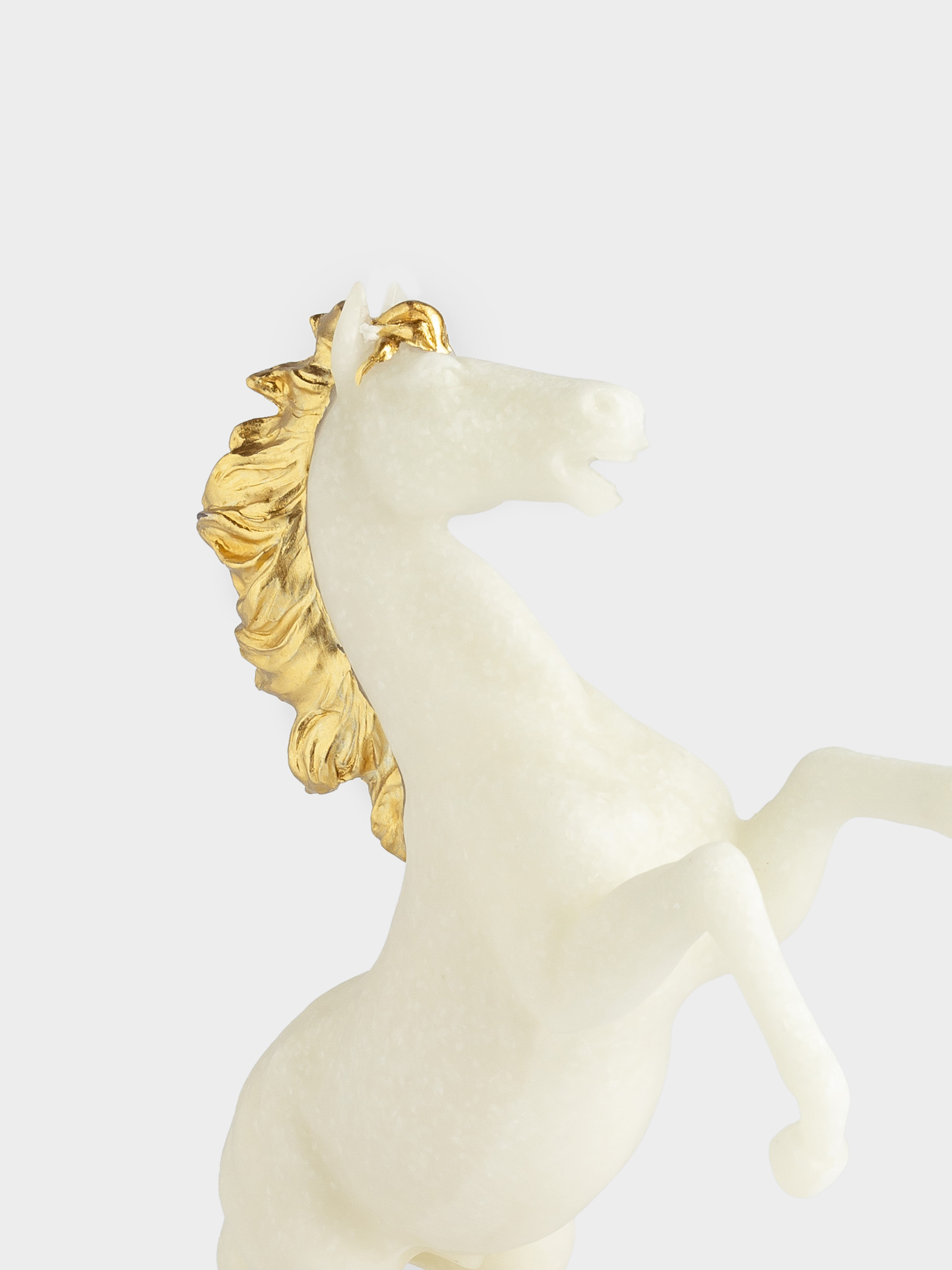 Статуэтка, 26 см, полирезин, золотисто-белая, Лошадь на задних ногах, Horse white, image-2