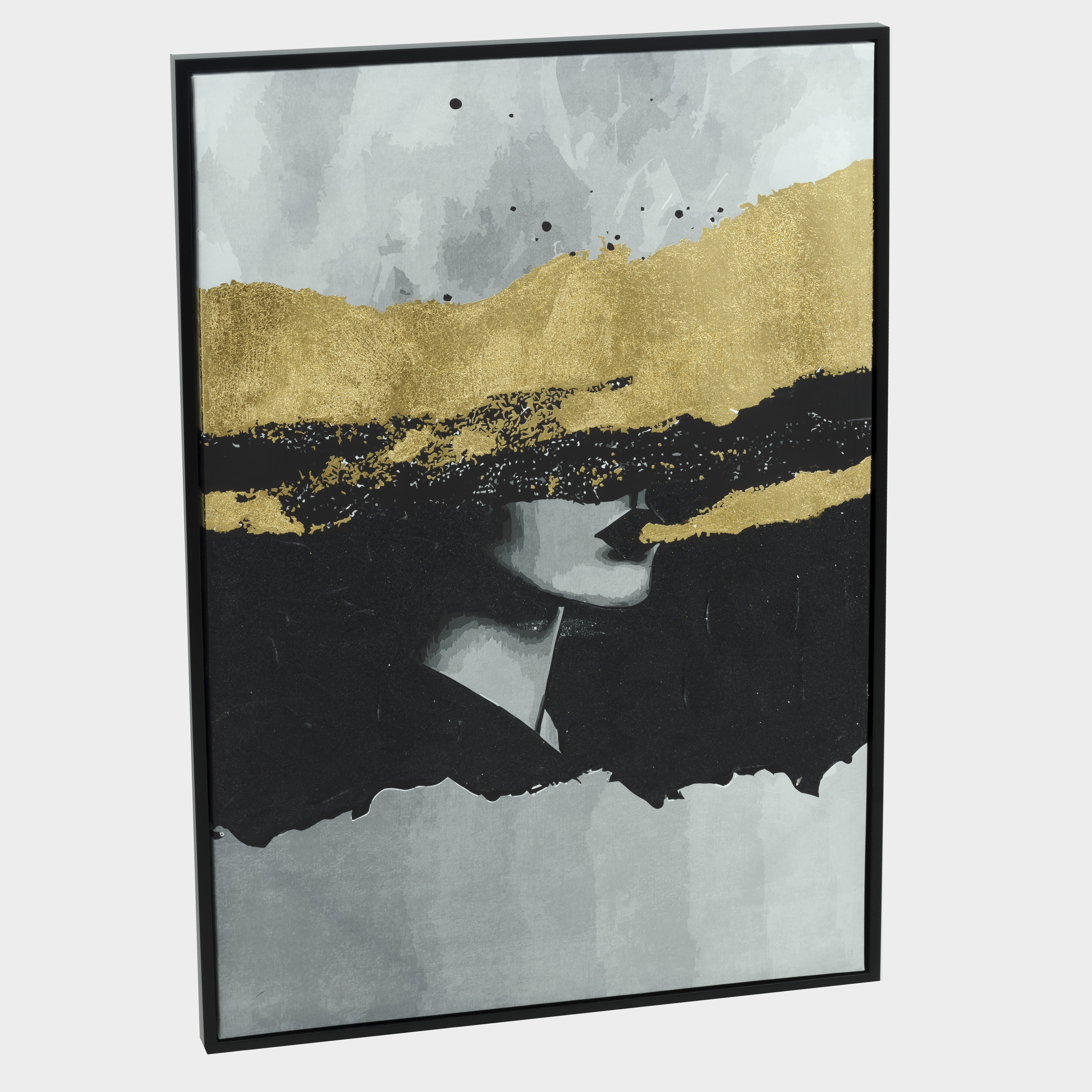 Картина в раме, 80х120 см, холст, серо-золотистая, Девушка, Abstract, image-1