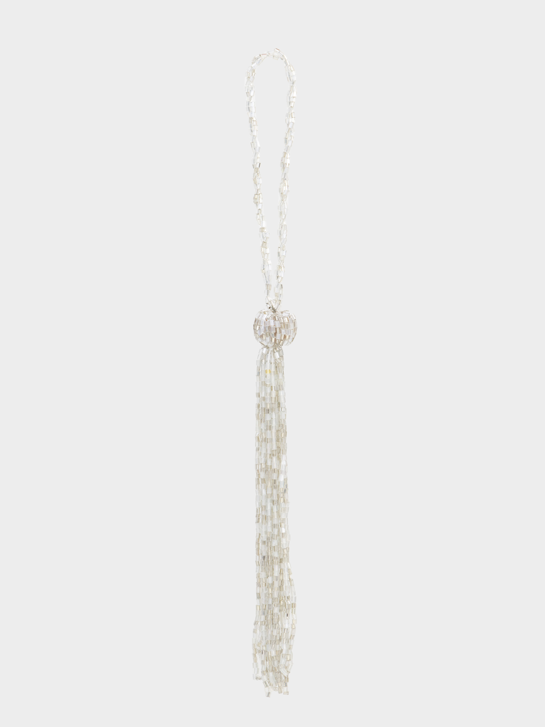 Игрушка елочная, 10 см, бисер, серебристая, Кисточка, Beads figure, image-1