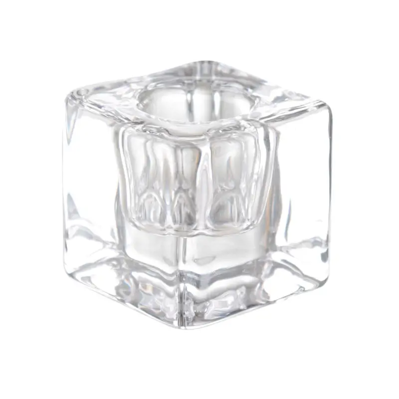 Подсвечник, 4 см, для тонкой свечи, стекло, Cube ,image-0